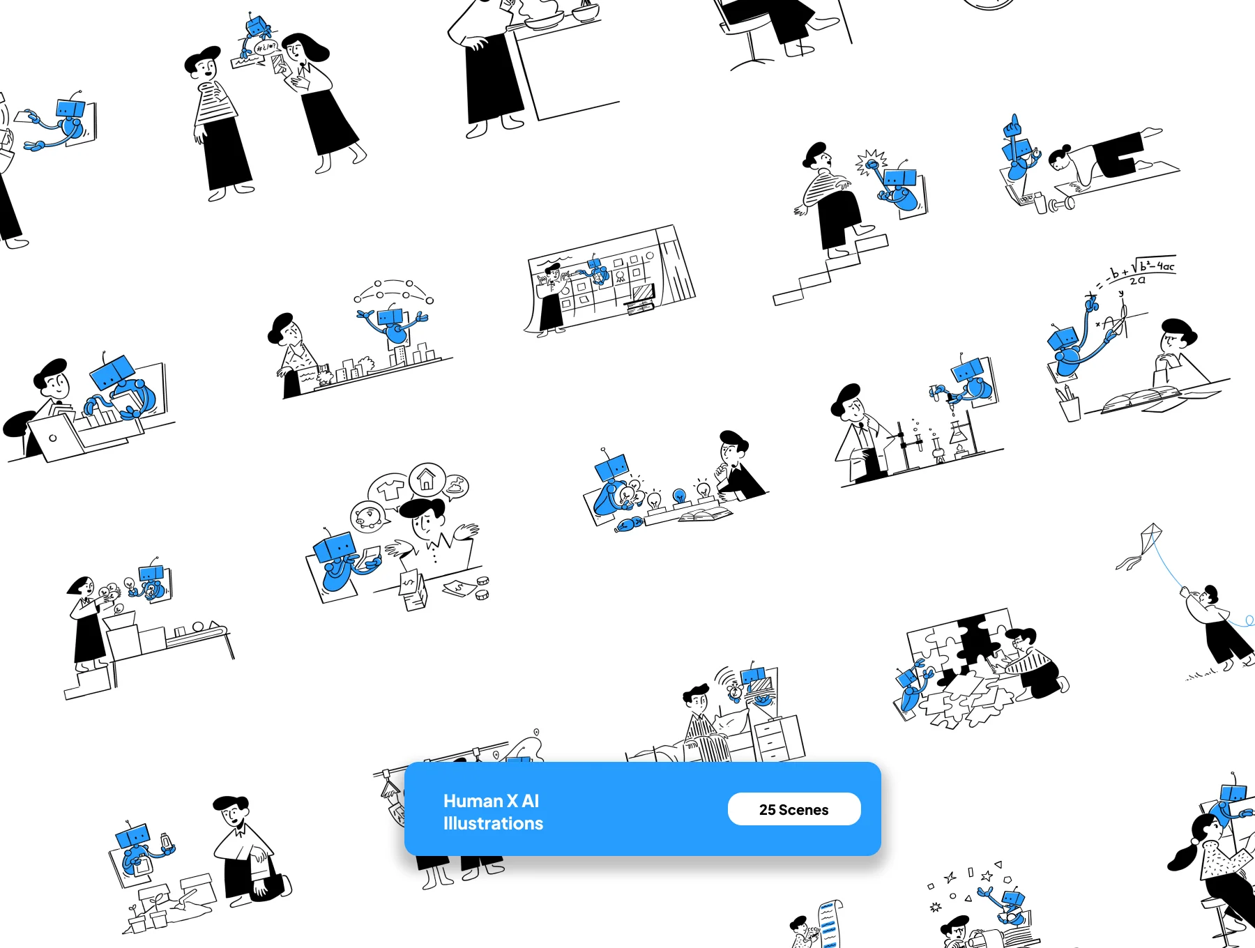 Notion Style Human & AI Illustrations 7