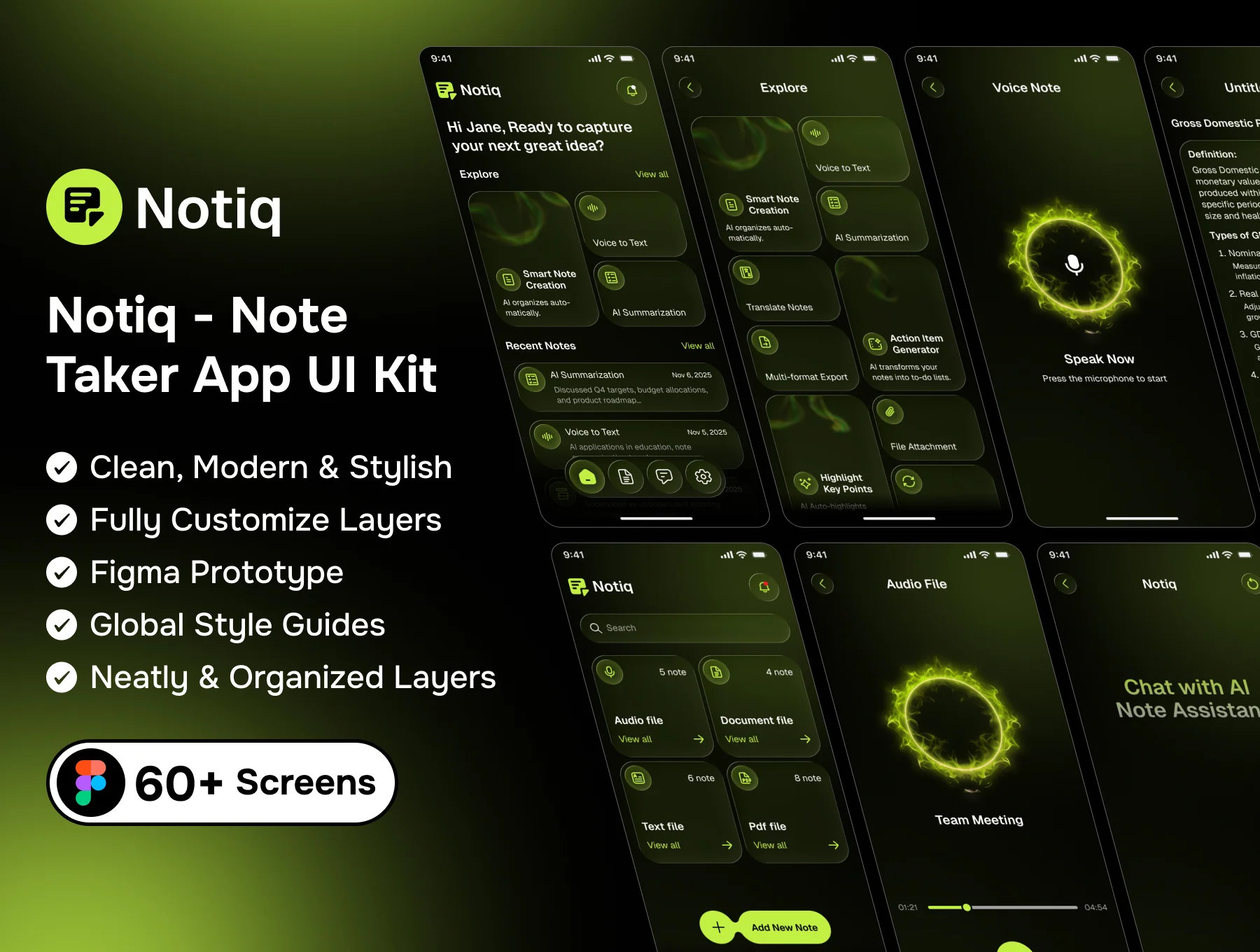 Notiq - Note Taker App UI Kit