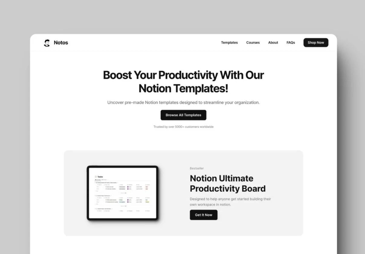 Notos — Notion Style Portfolio Framer Template