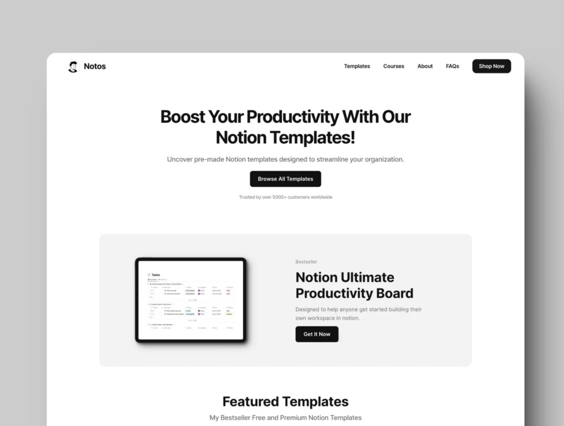 Notos — Notion Style Portfolio Framer Template