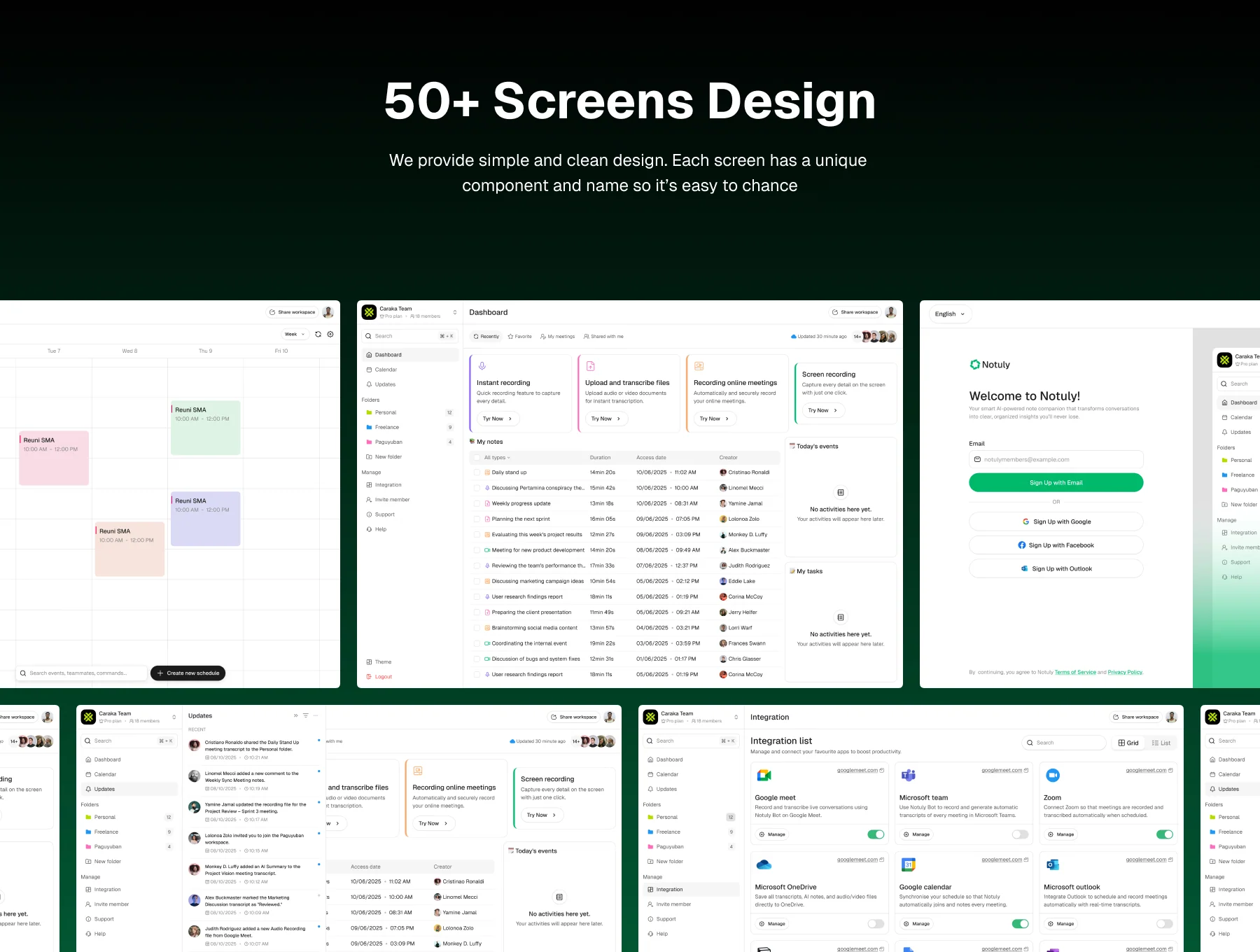 Notuly – AI Notetaker Dashboard UI Kit 5