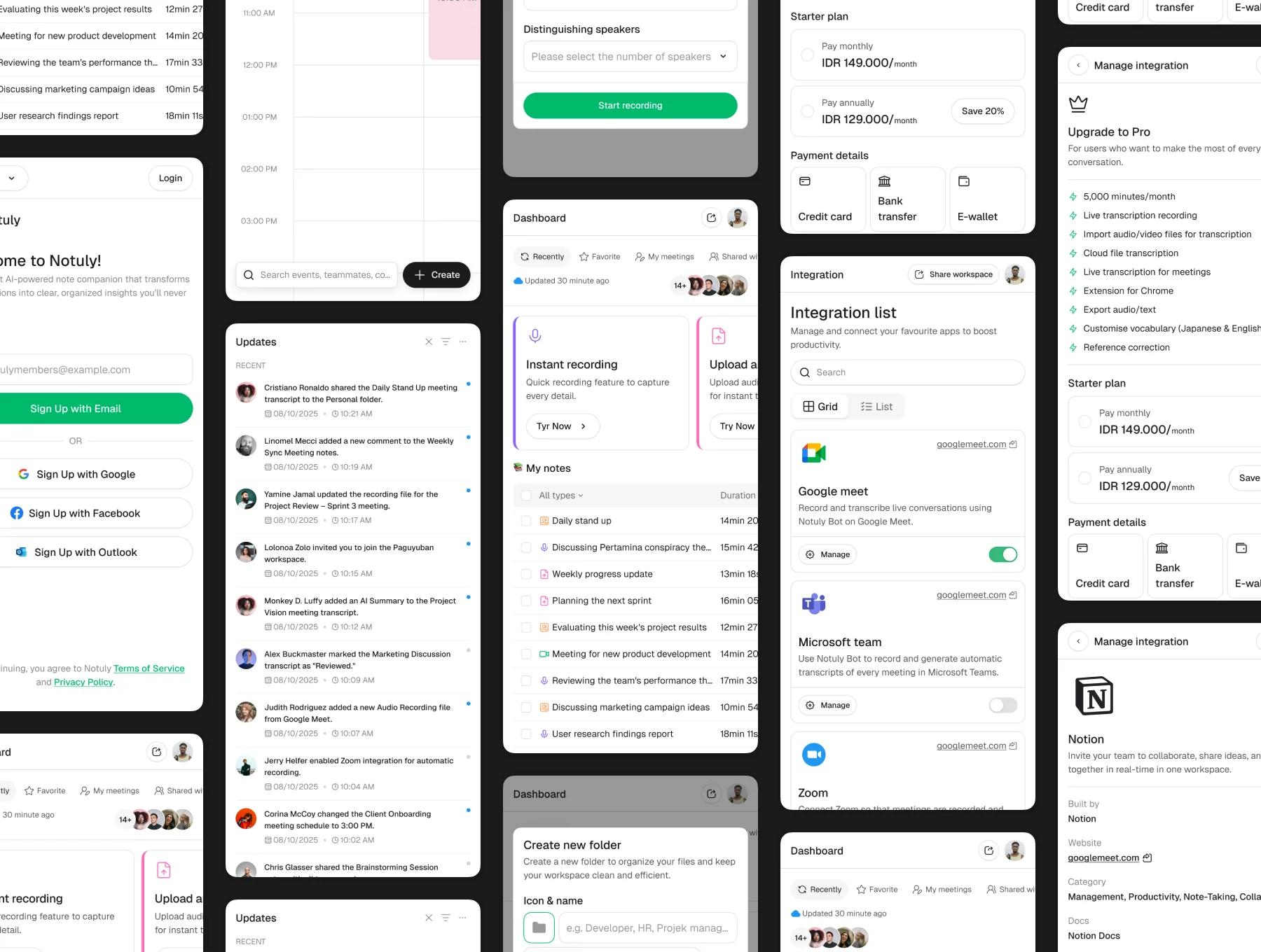 Notuly – AI Notetaker Dashboard UI Kit 7