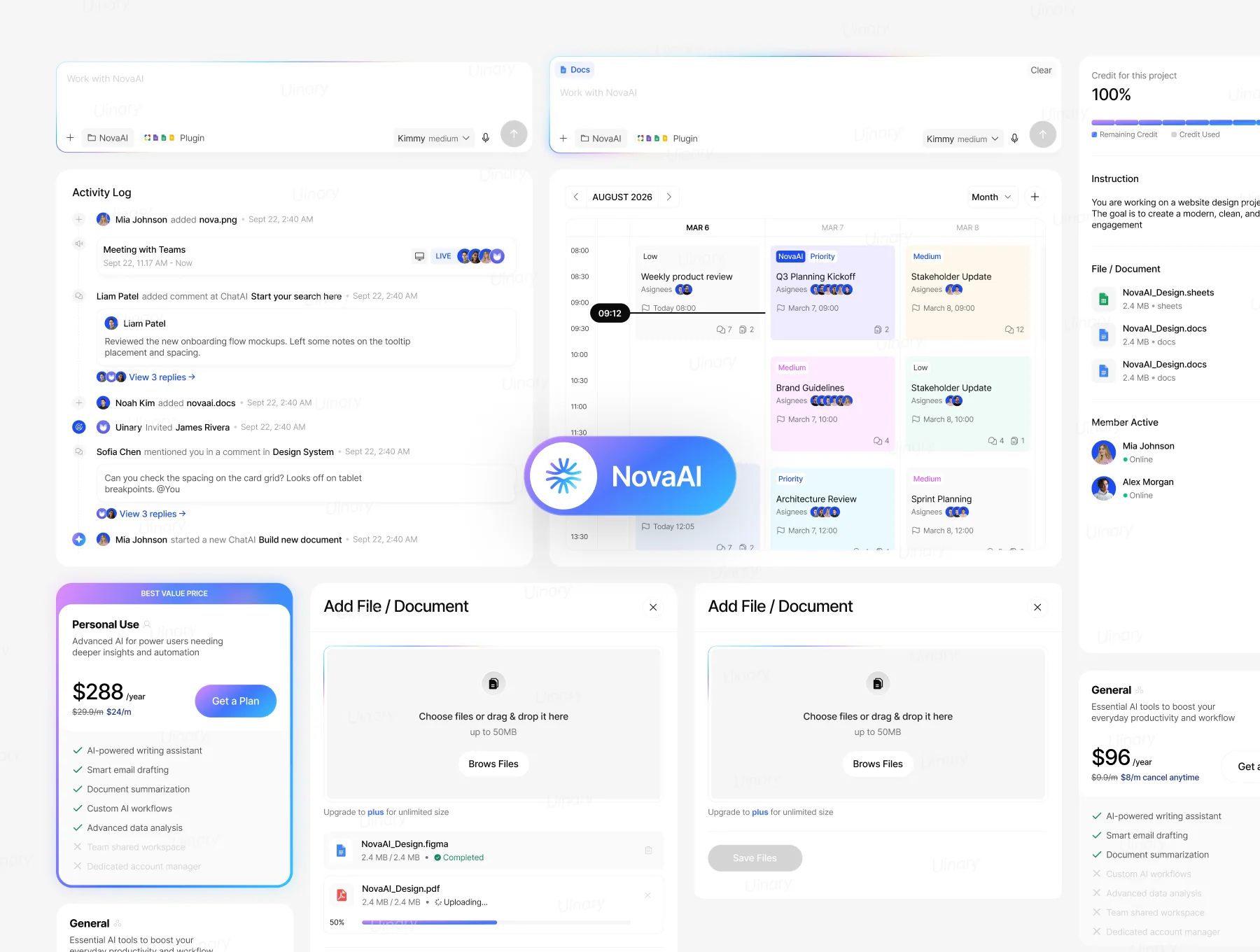 Nova AI - Work Assistant UI Kit 8