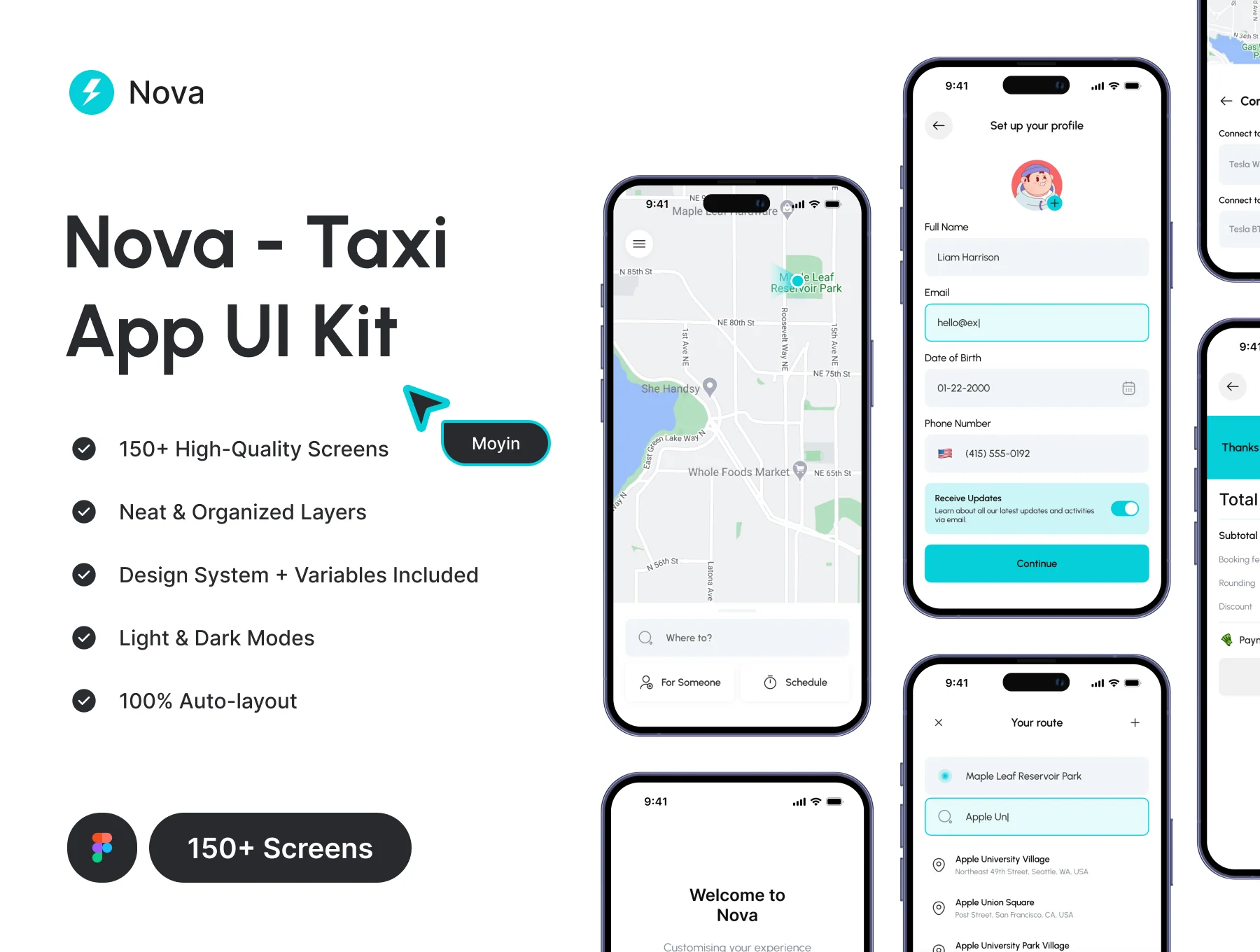 Nova - Taxi App UI Kit