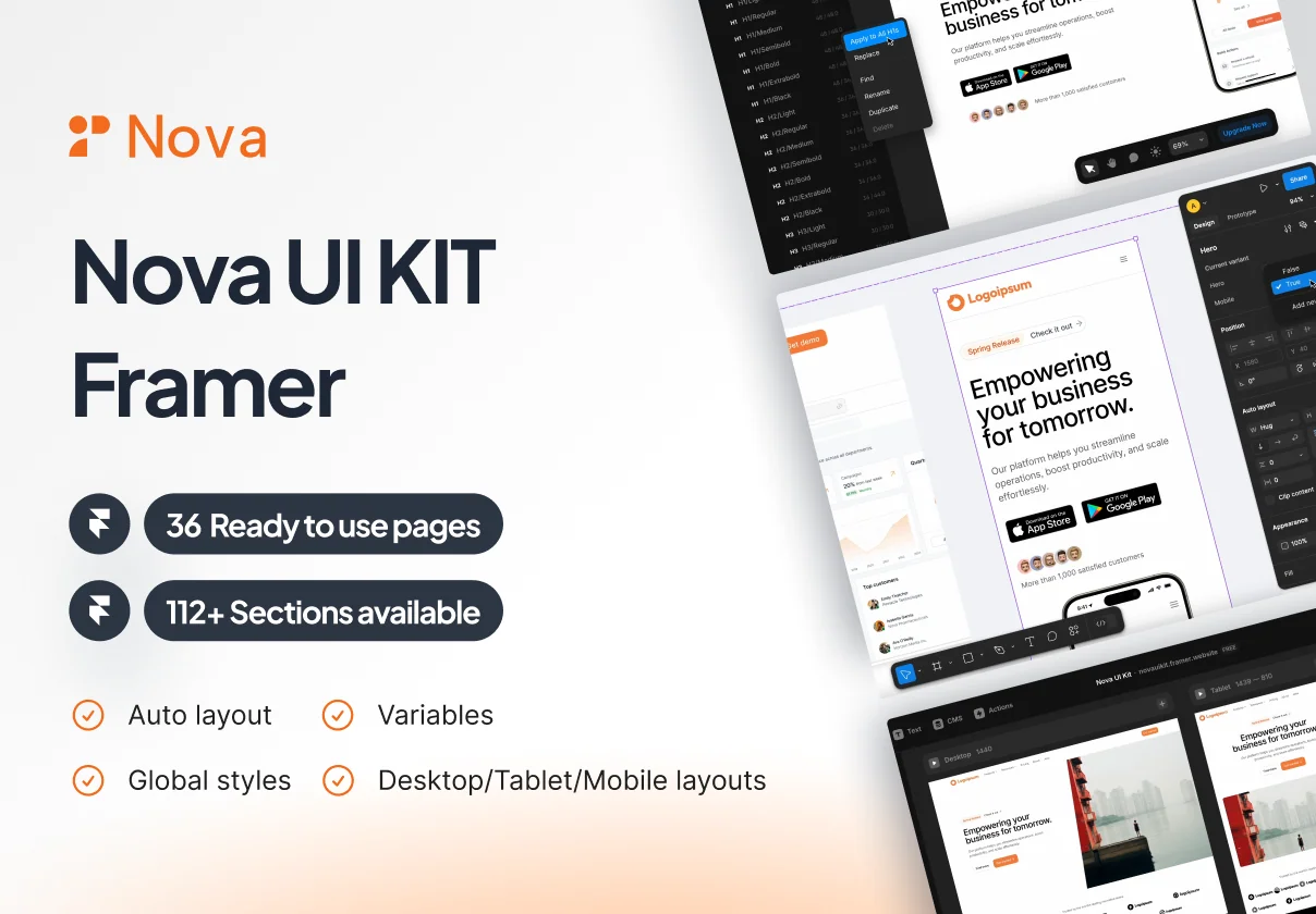 Nova UI Kit - Framer