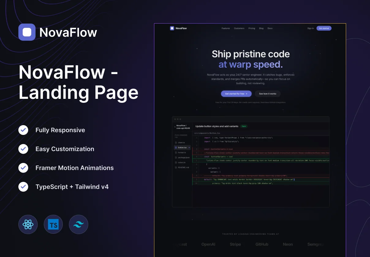 NovaFlow — AI Workflow Automation Landing page
