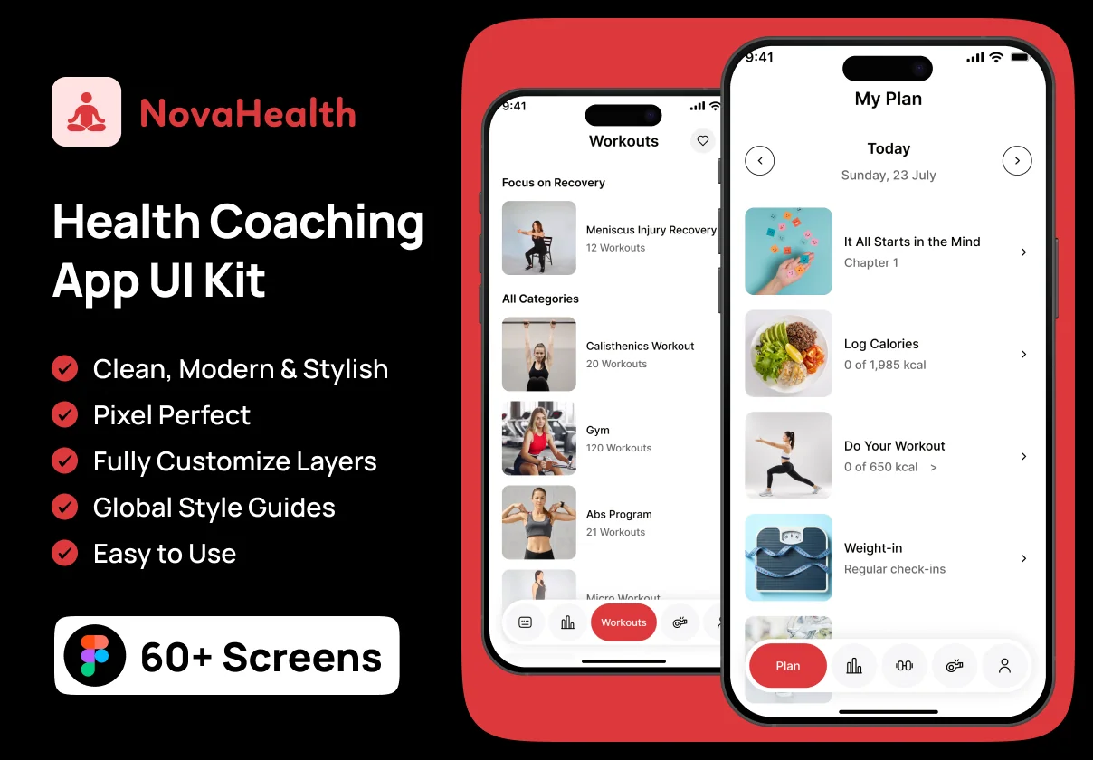 NovaHealth - Health Coaching App UI Kit