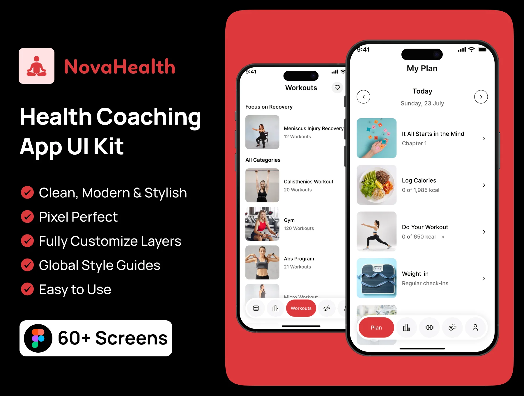 NovaHealth - Health Coaching App UI Kit