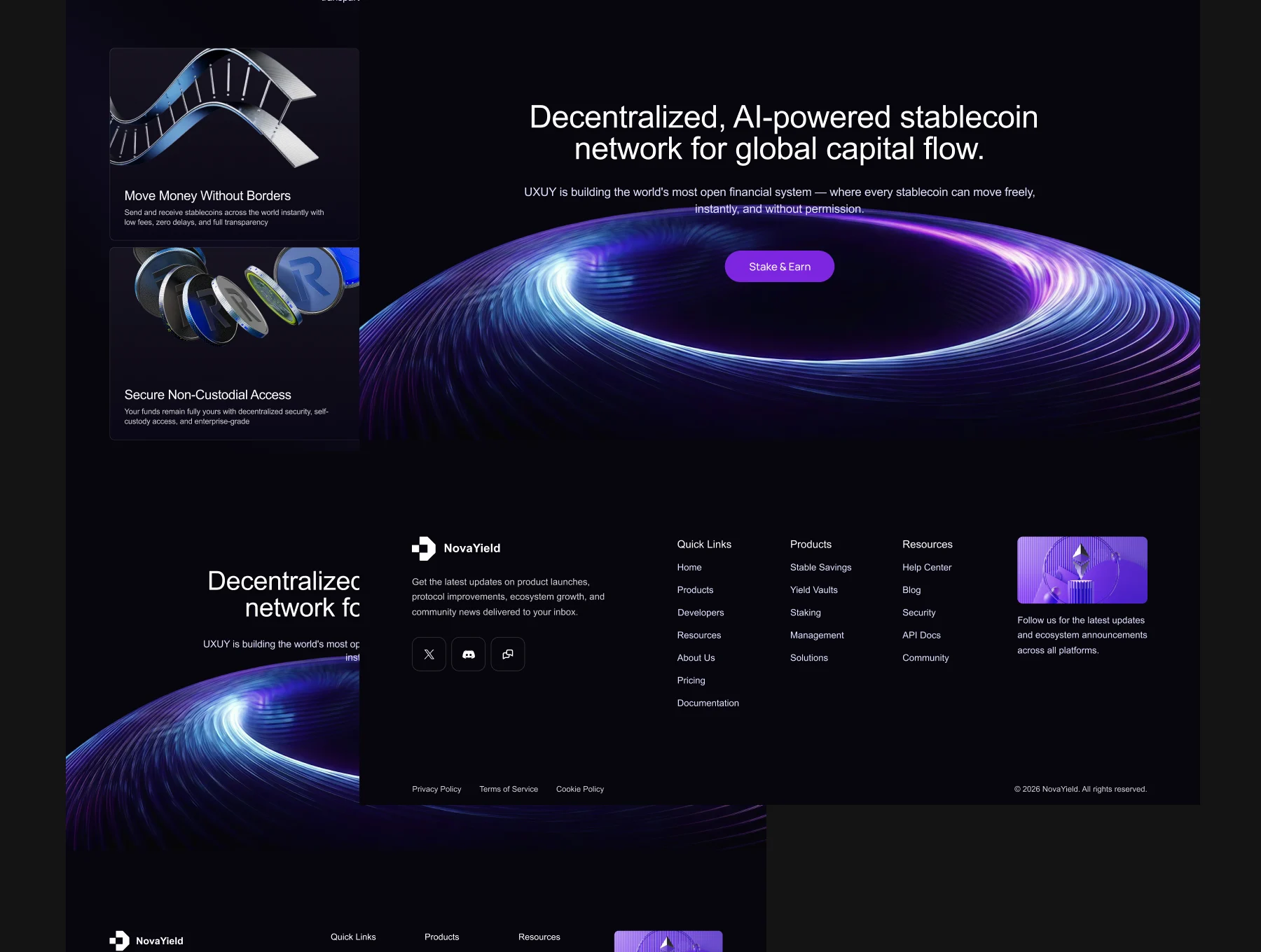 NovaYield - DeFi Stablecoin Finance Landing Page UI Kit 3