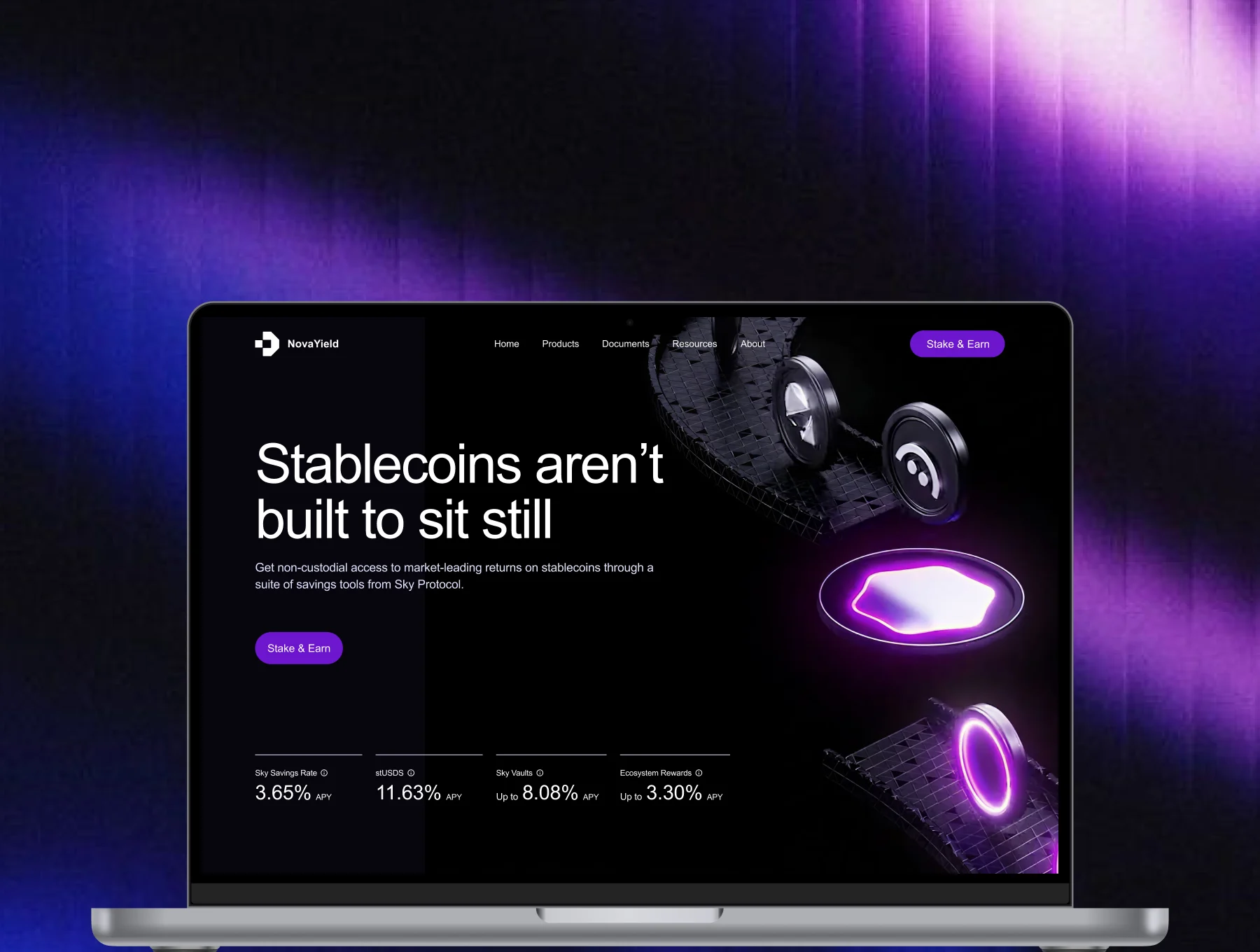 NovaYield - DeFi Stablecoin Finance Landing Page UI Kit 4