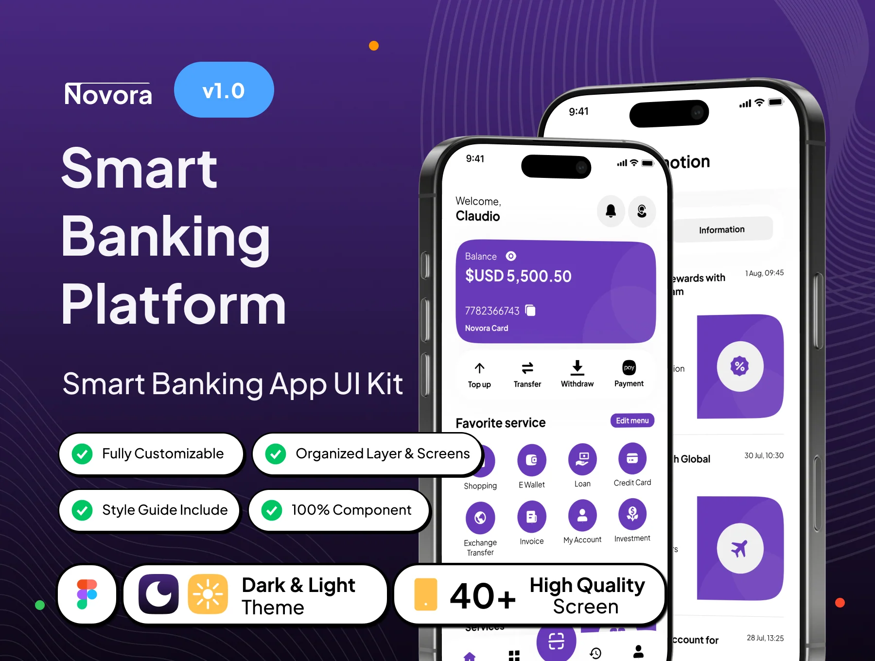 Novora - Smart Banking Platform App UI Kit