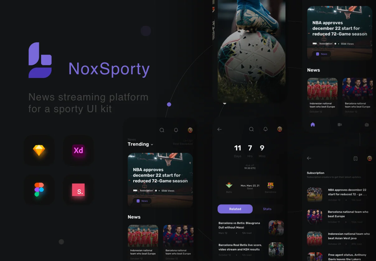 NoxSporty - Sport News UI KIT