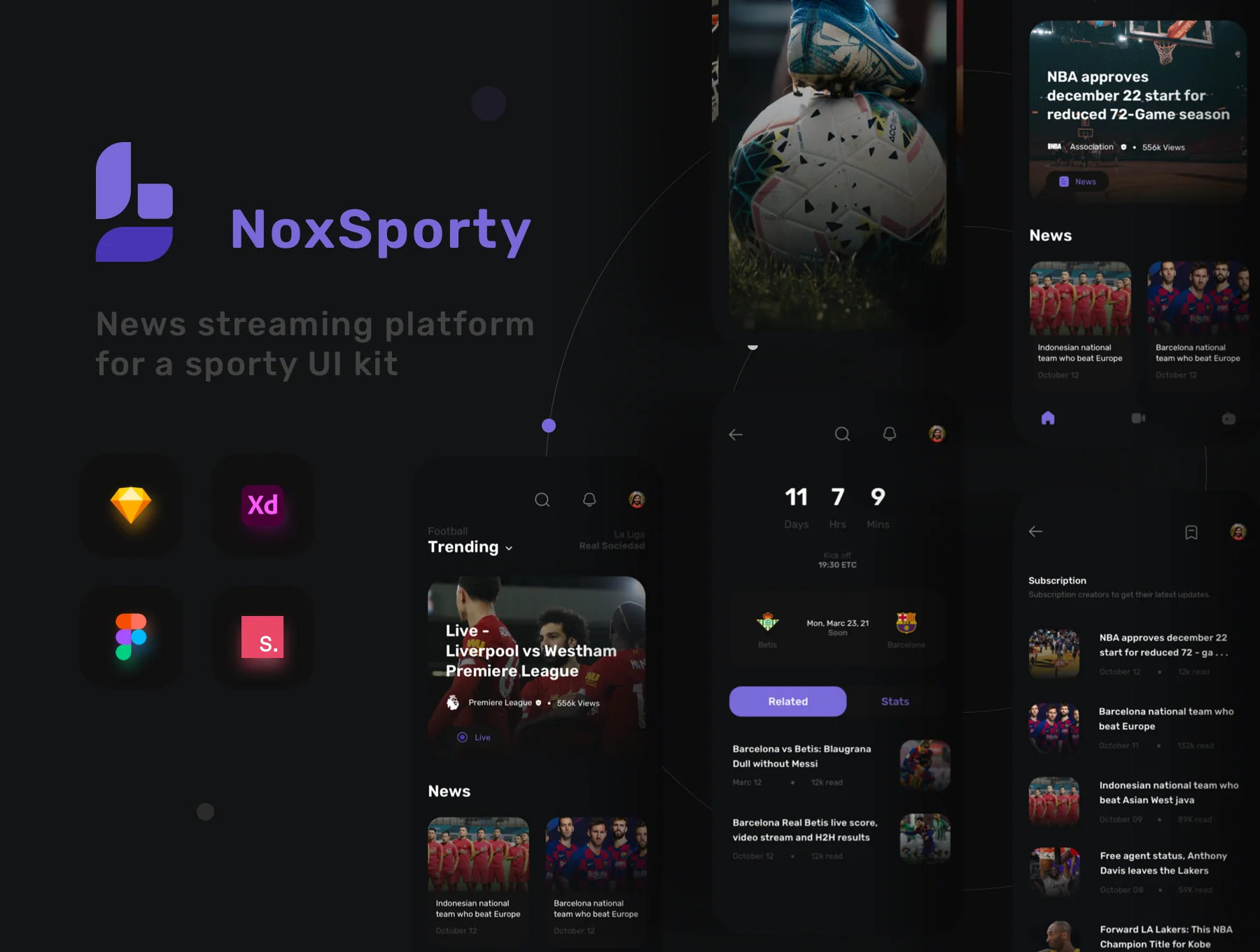 NoxSporty - Sport News UI KIT