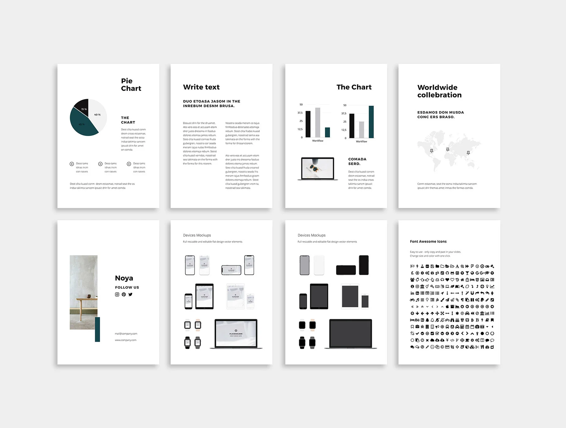 NOYA - Vertical Keynote A4 + Us Letter Template 8