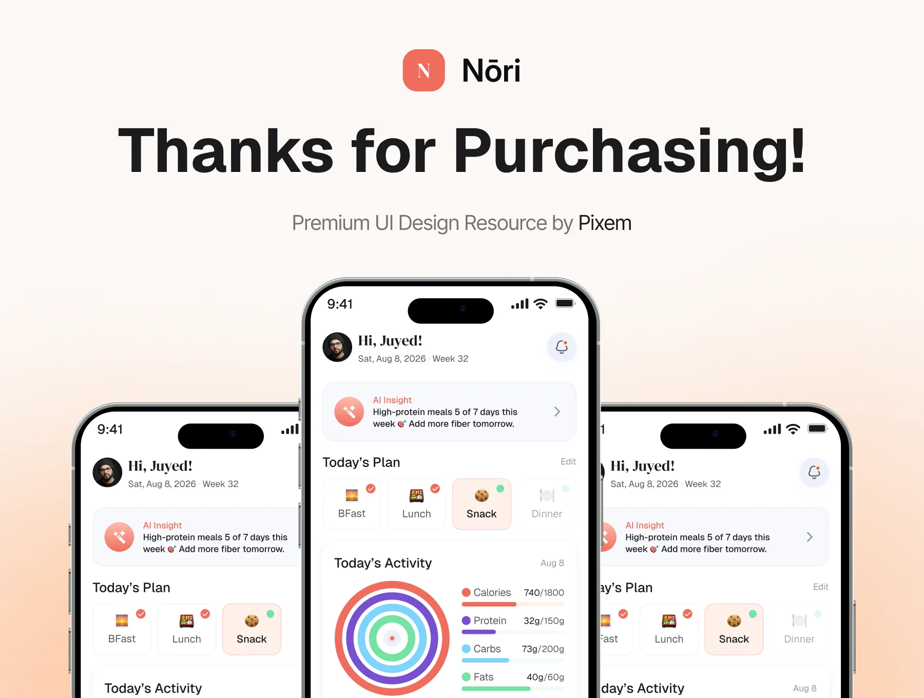Nōri - AI Meal Prep & Wellness Mobile UI Kit 6