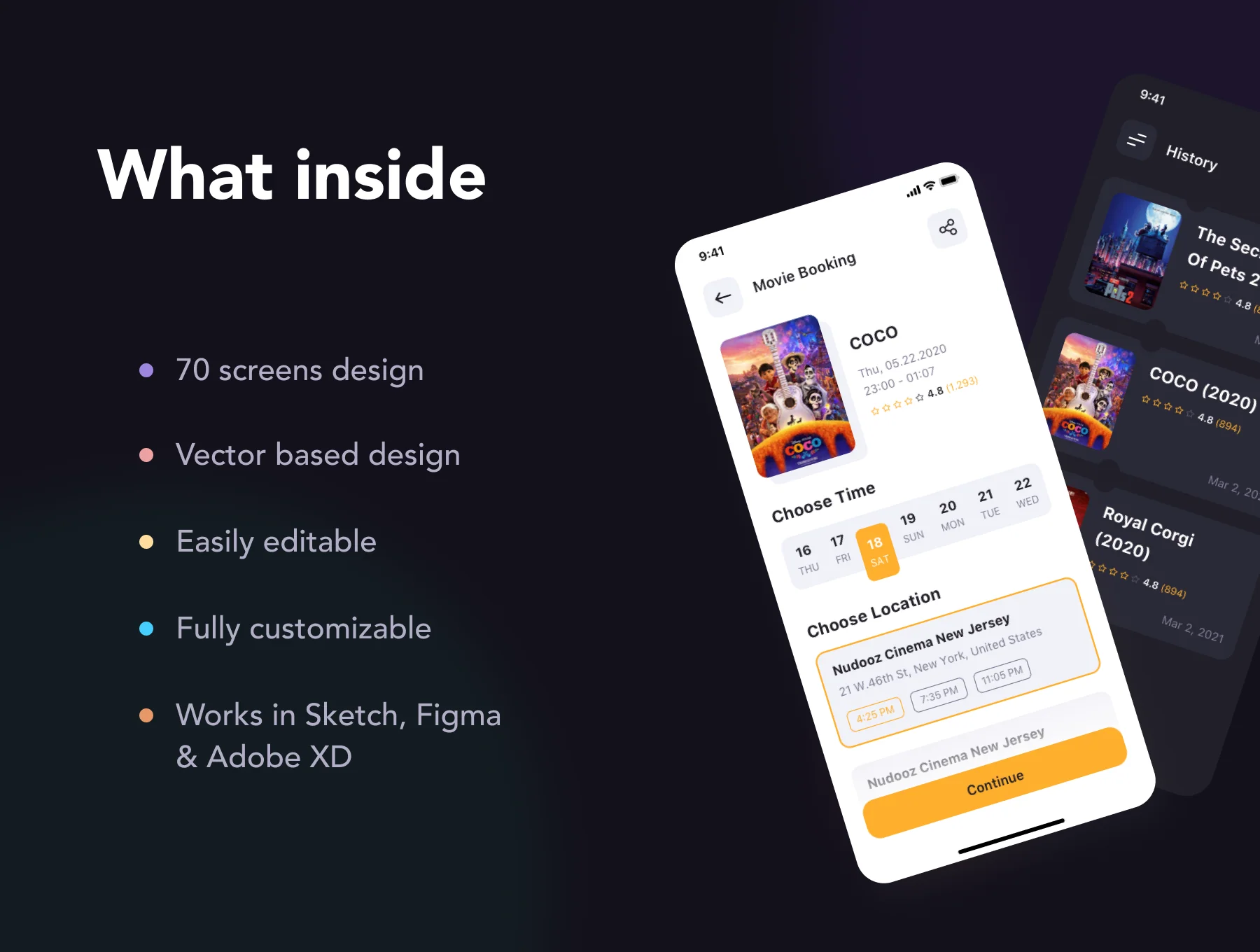Nudooz - Booking Ticket Cinema UI Kit 2