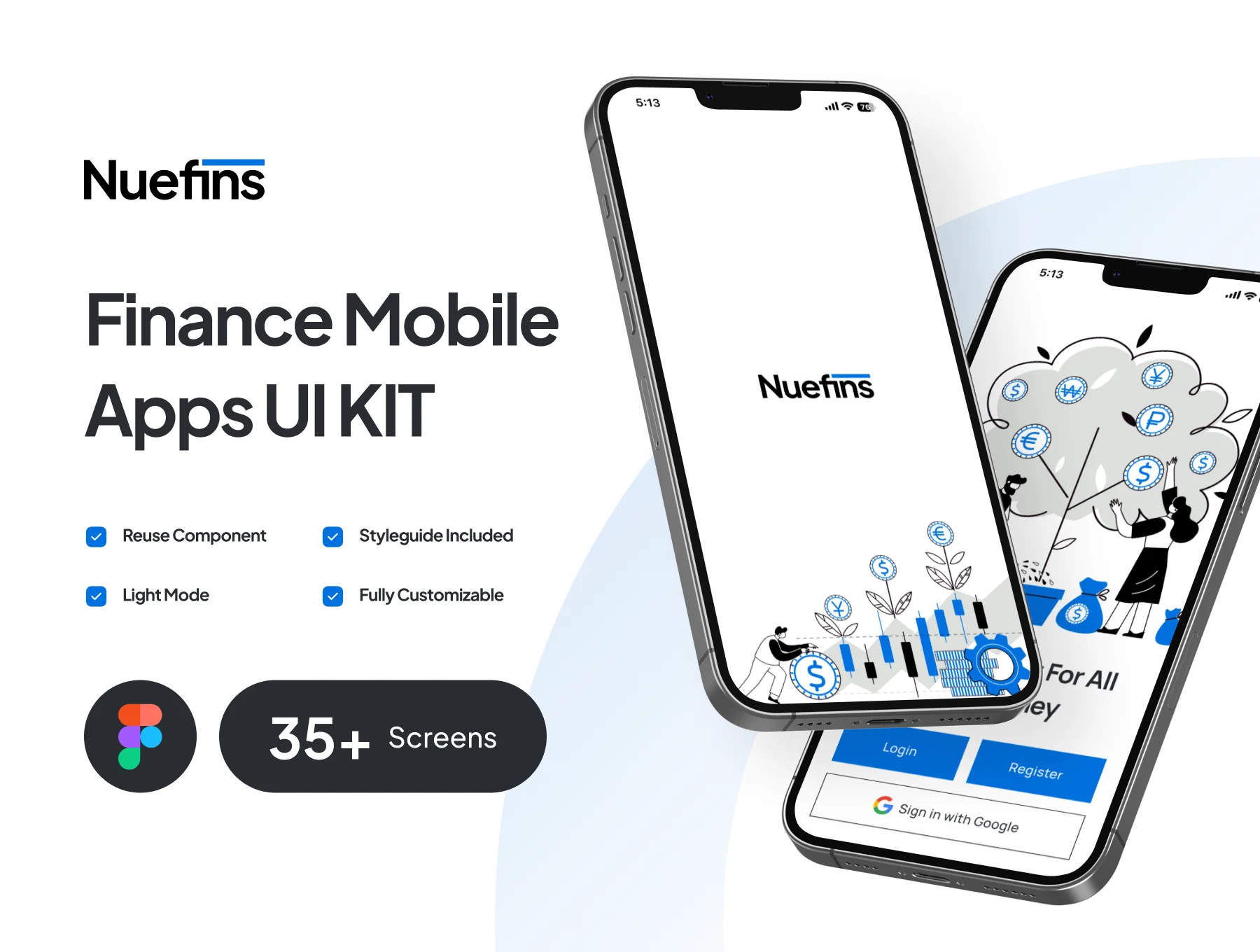Nuefins - Finance Mobile App UI Kit