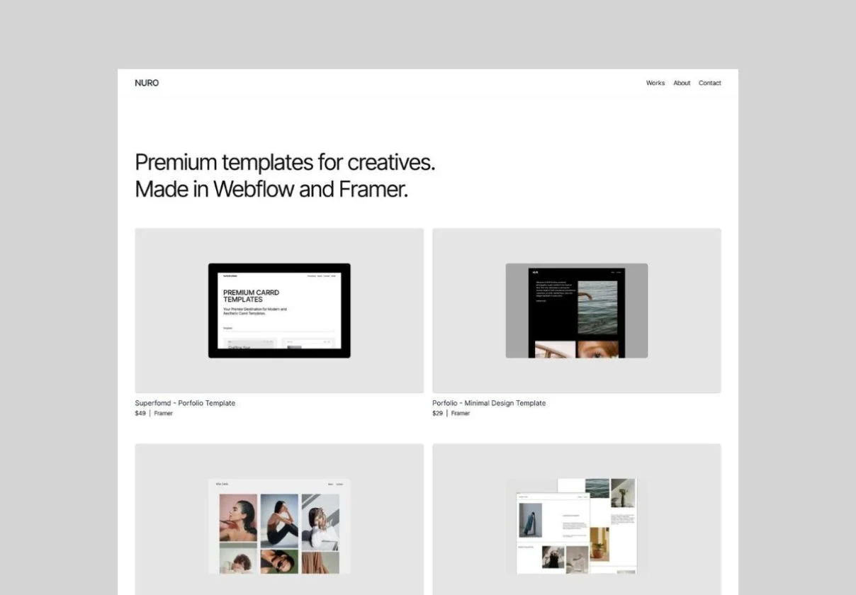 Nuro - Minimal Portfolio Framer Template