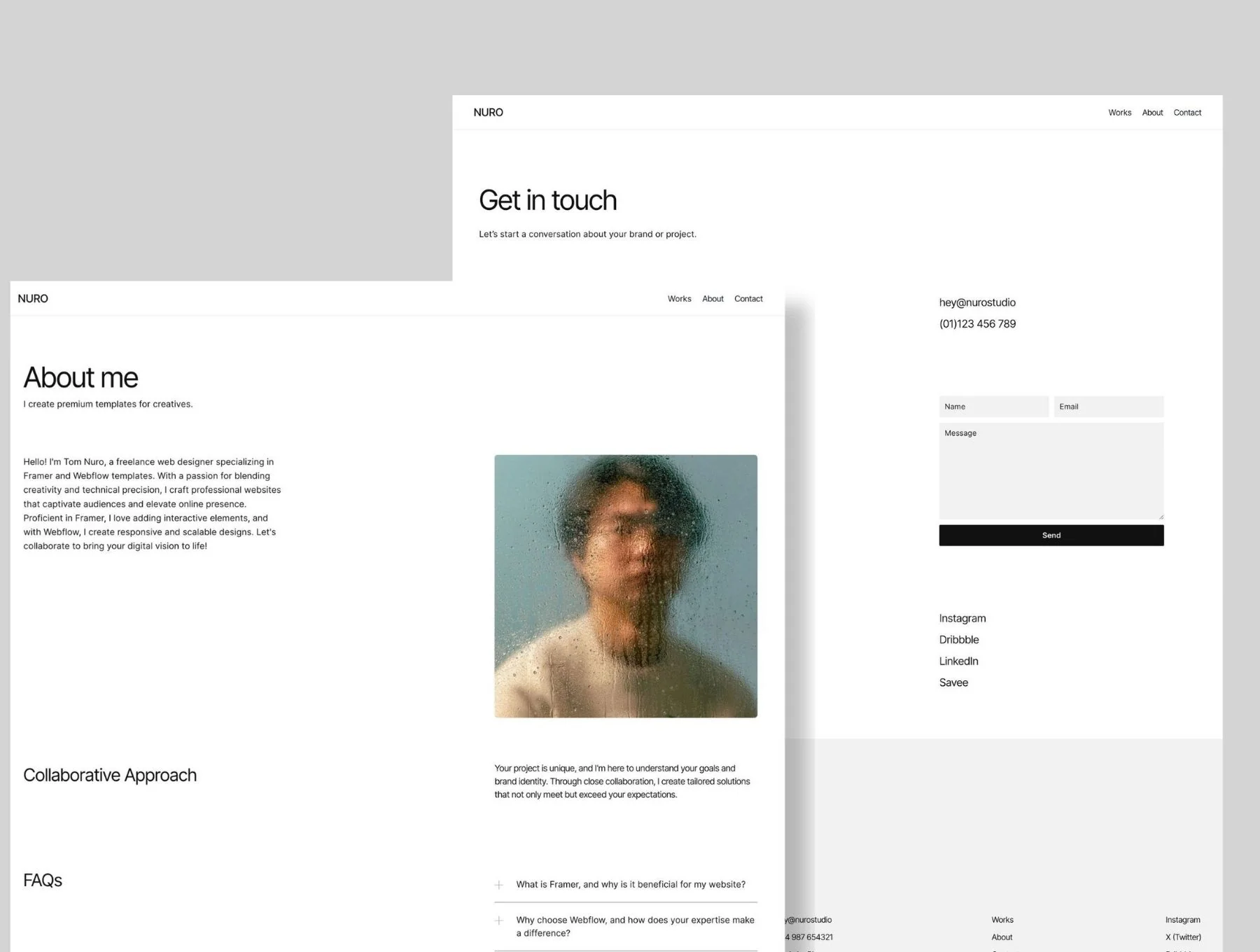 Nuro - Minimal Portfolio Framer Template 2