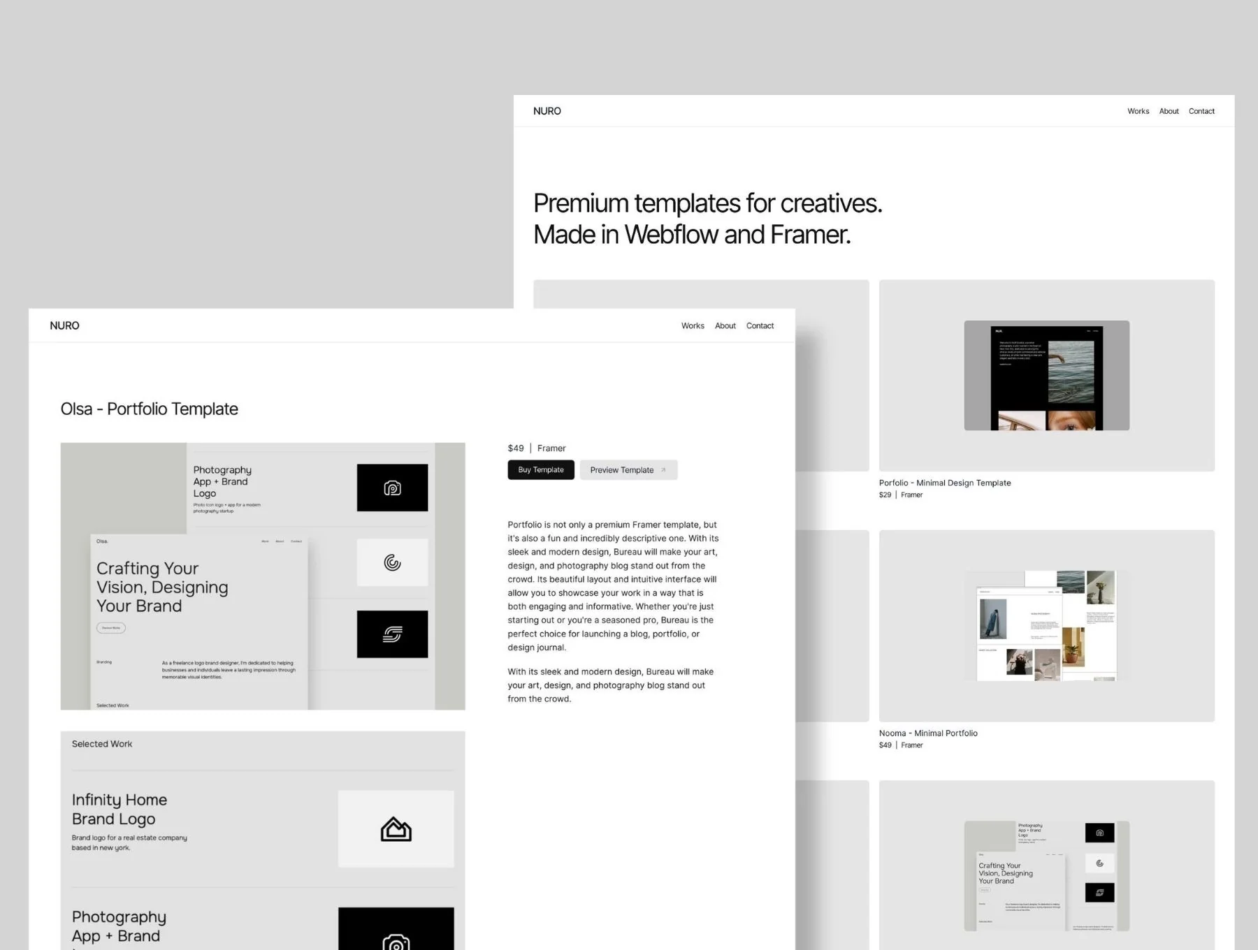 Nuro - Minimal Portfolio Framer Template 3