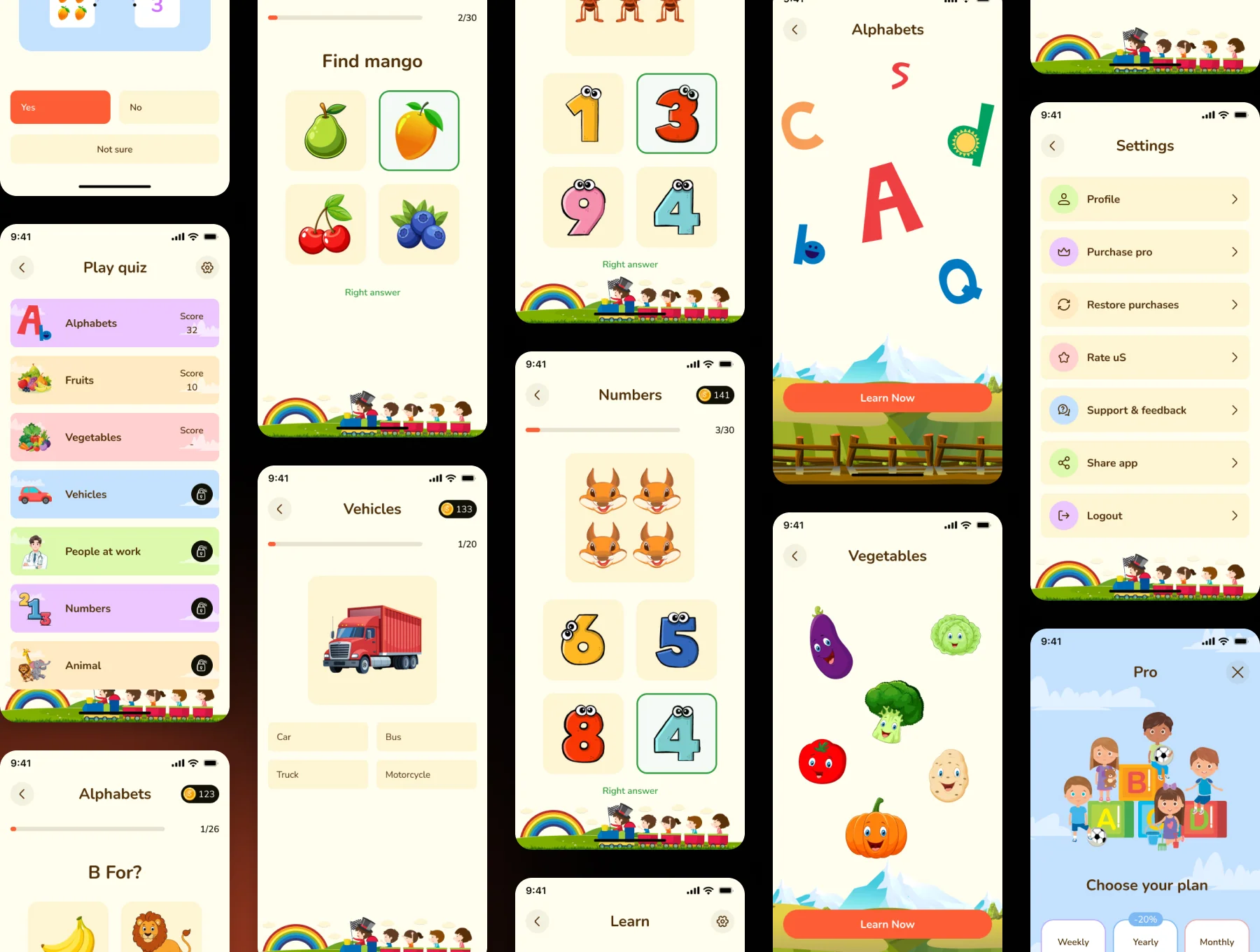 KidsPlayzone - Learning and Quiz App UI Kit 4