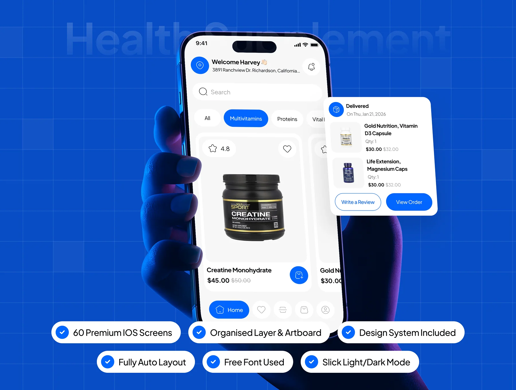 NutraOne - Health Supplement Ecommerce App UI Kit