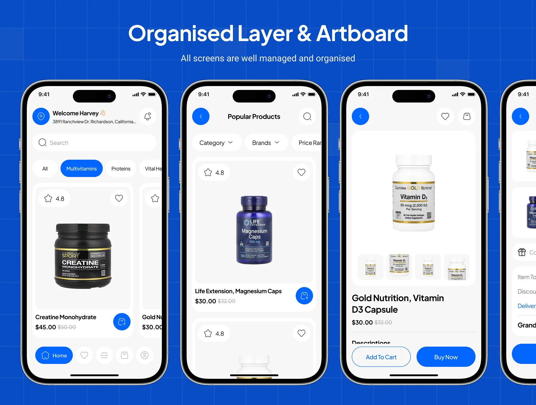 NutraOne - Health Supplement Ecommerce App UI Kit 3