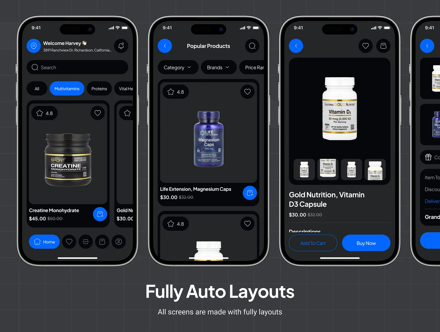 NutraOne - Health Supplement Ecommerce App UI Kit 4