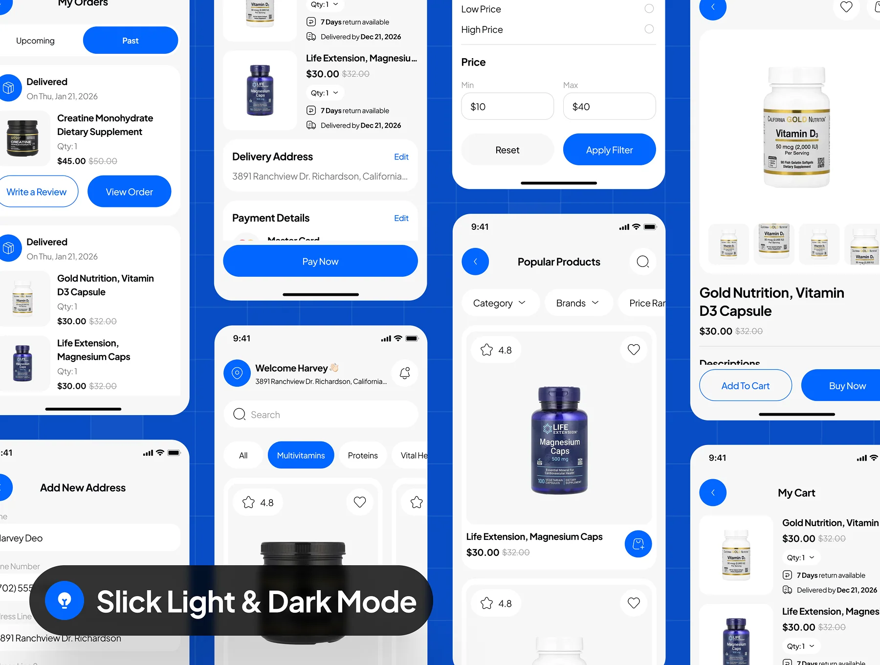 NutraOne - Health Supplement Ecommerce App UI Kit 5