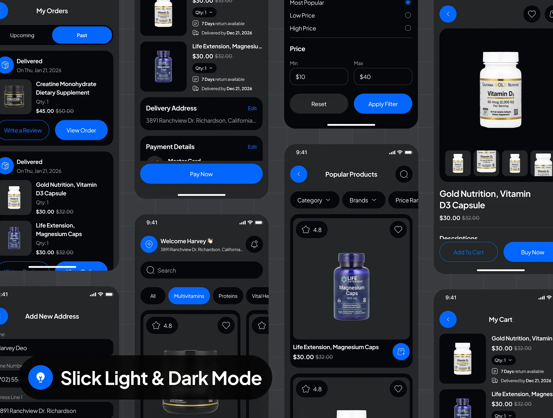 NutraOne - Health Supplement Ecommerce App UI Kit 6
