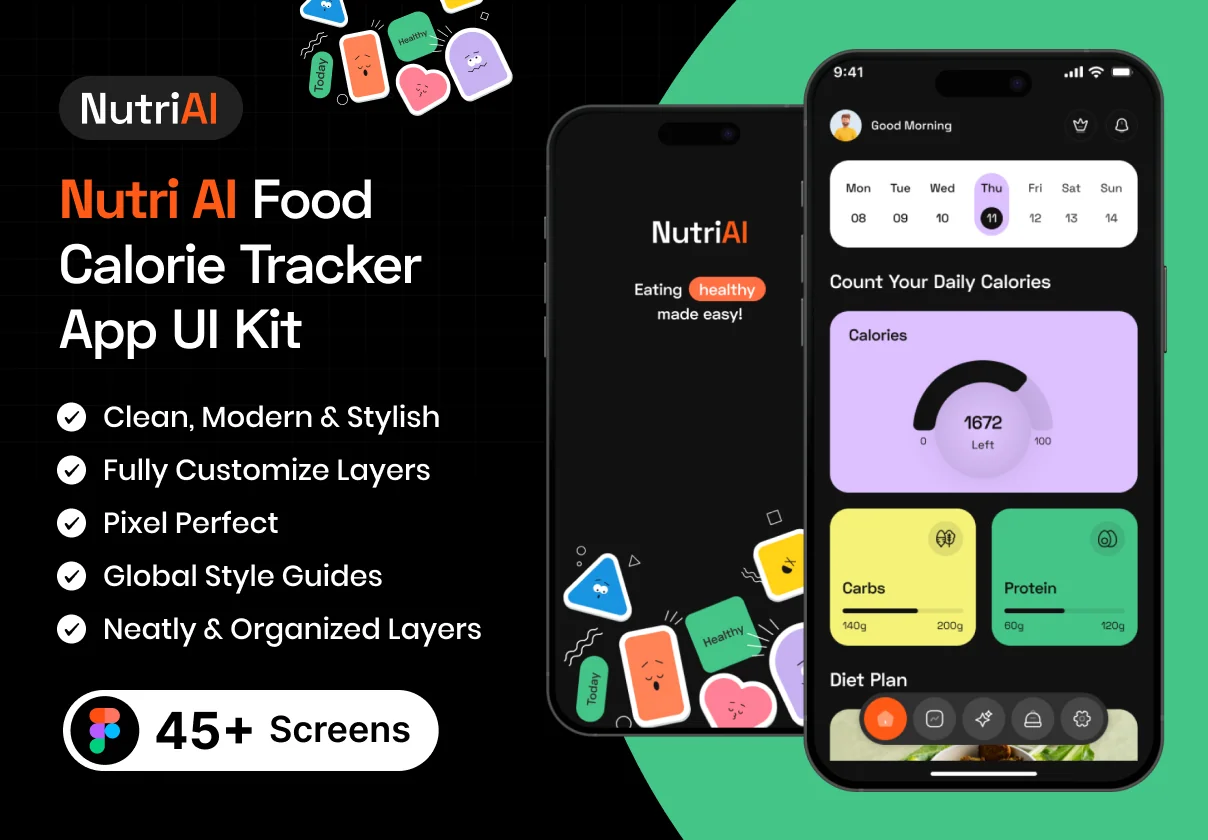 Nutri AI Food Calorie Tracker App UI Kit