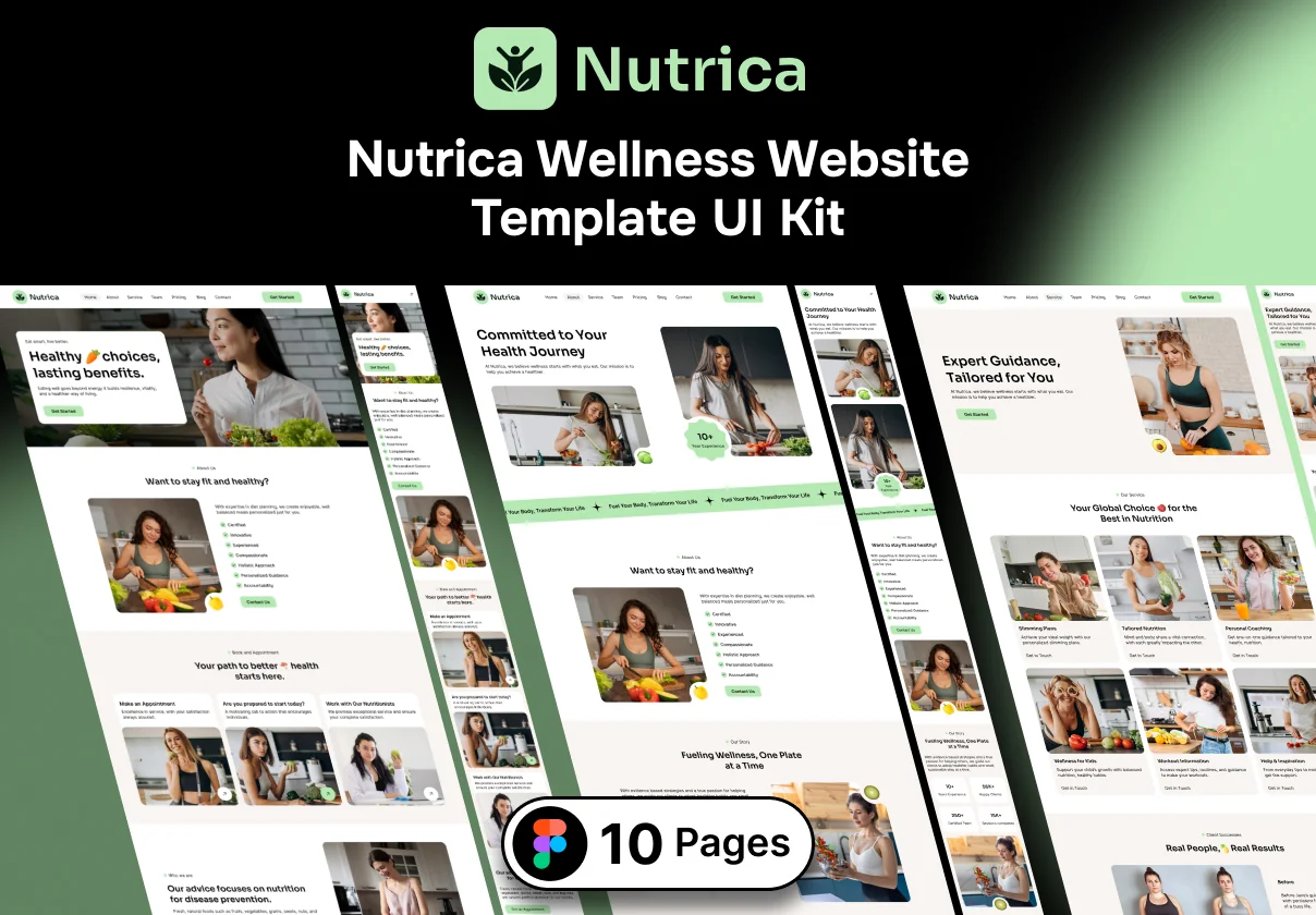 Nutrica Wellness Website Template UI Kit