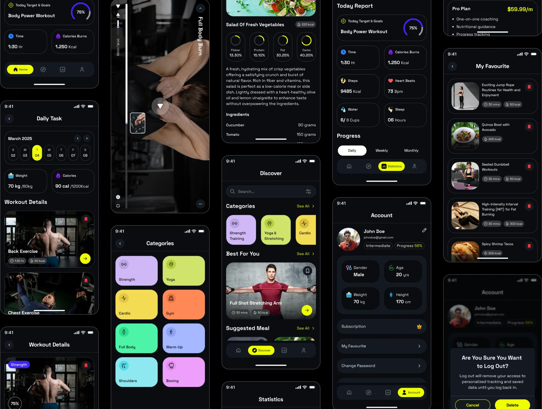 NutriFit- Fitness & Nutrition Mobile App UI Kit 4