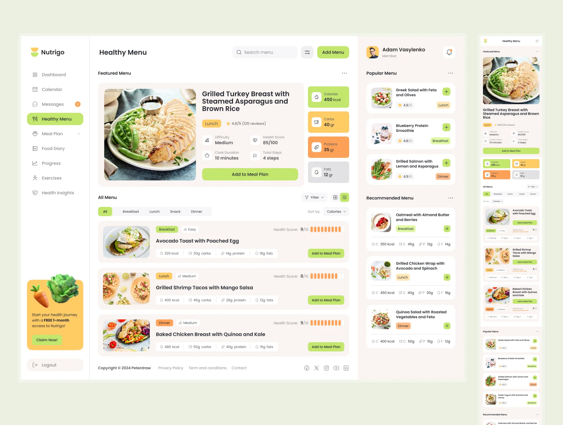 Nutrigo - Health Nutrition and Diet Admin Dashboard 4