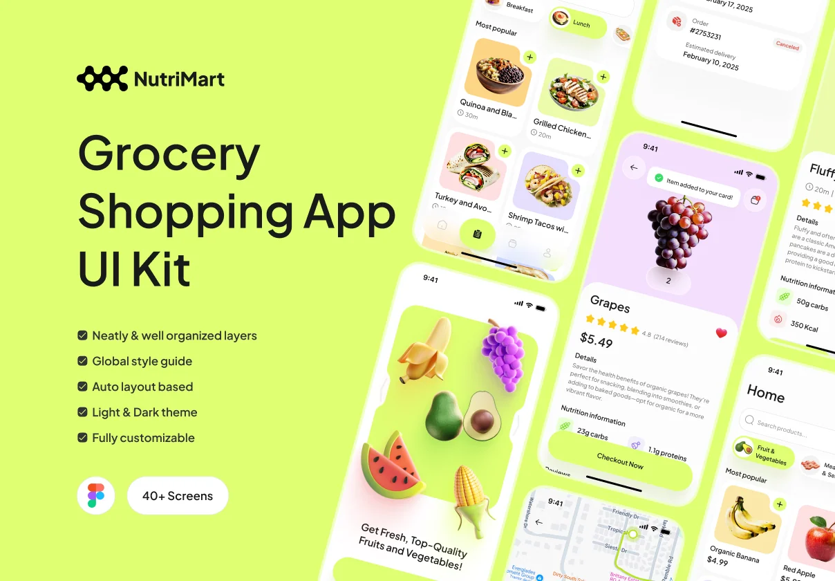 NutriMart - Grocery Shopping App UI Kit