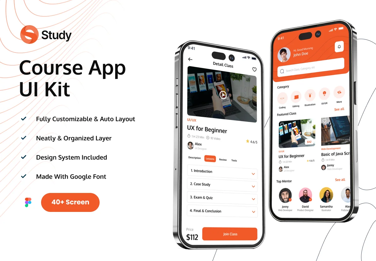 O Study - E Course App UI Kit