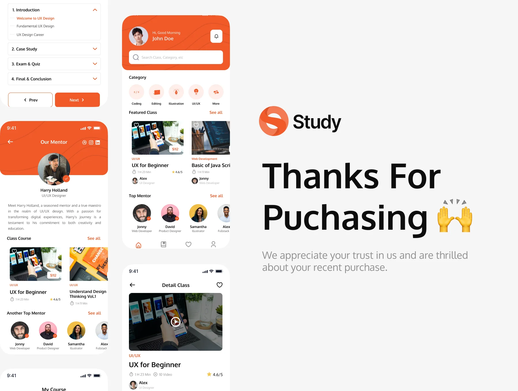 O Study - E Course App UI Kit 6