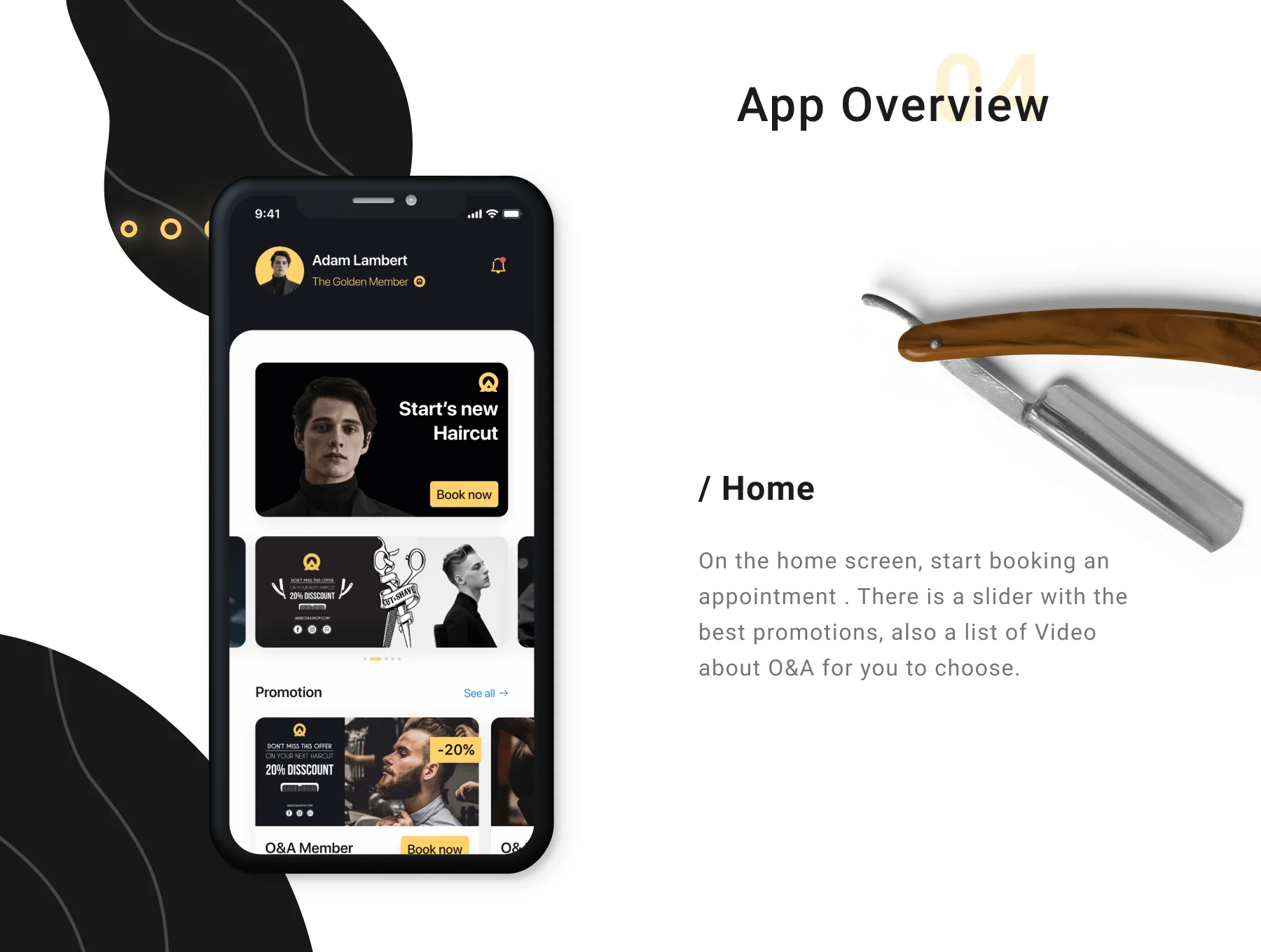 O&A - Haircut Booking UI Kit 2