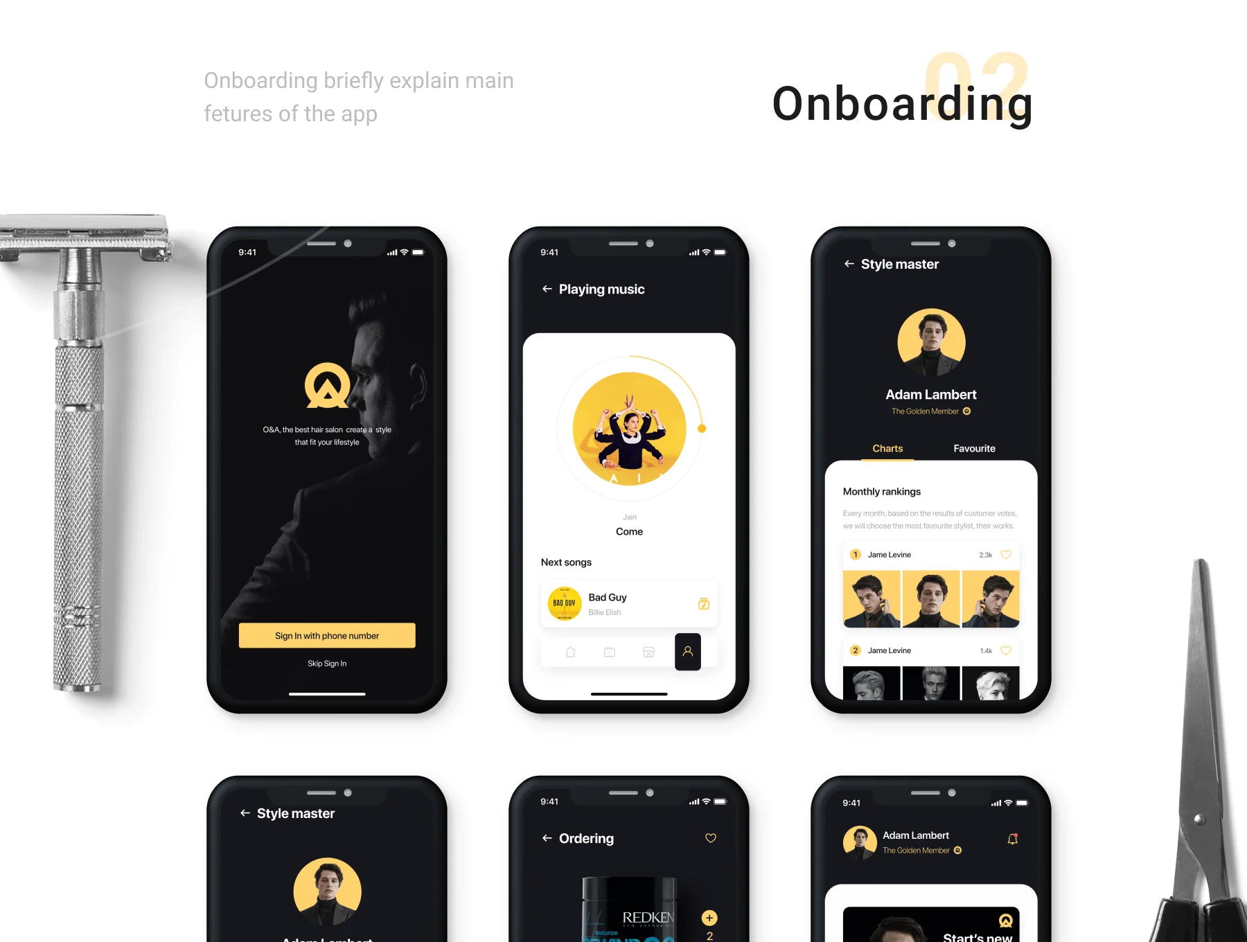 O&A - Haircut Booking UI Kit 5