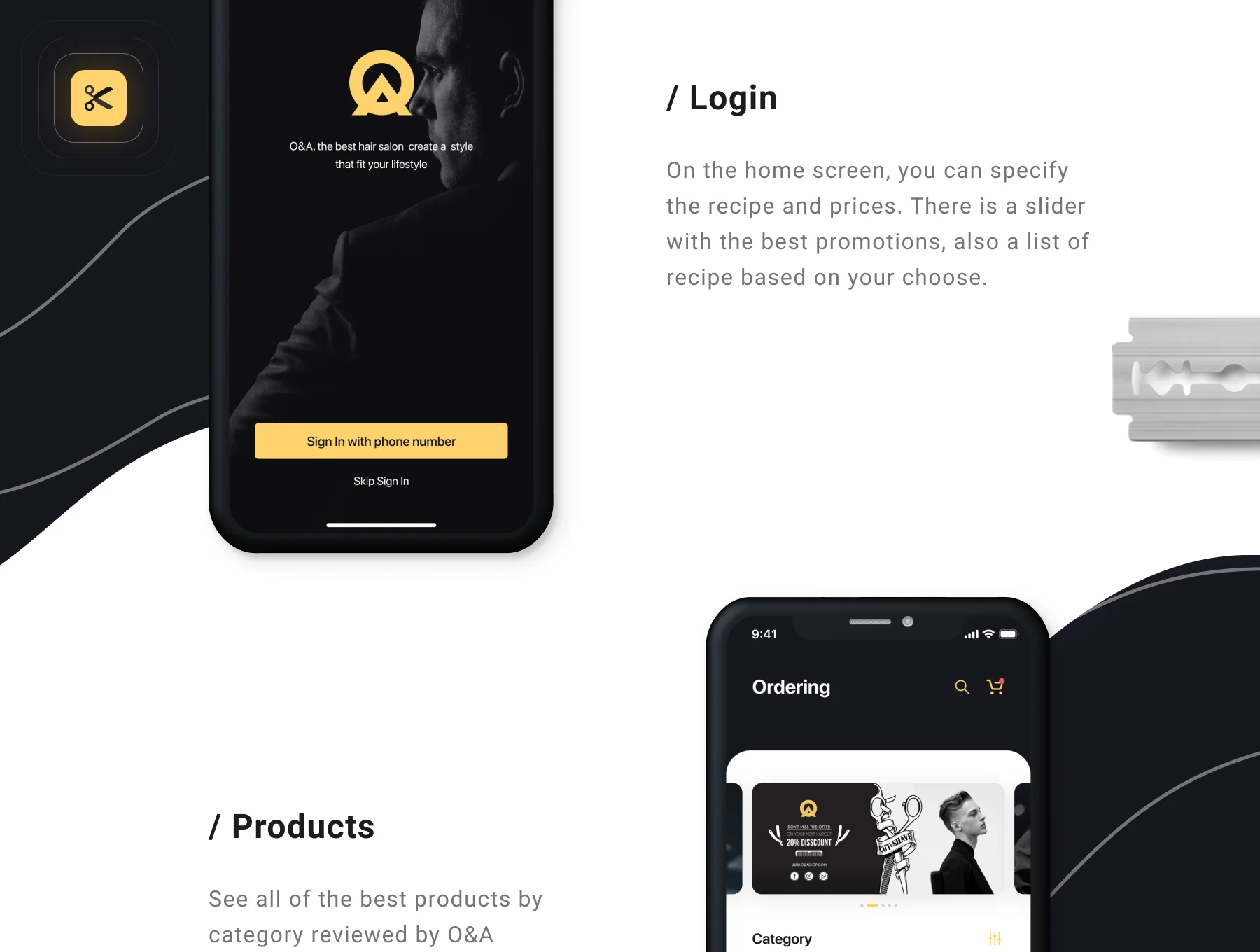 O&A - Haircut Booking UI Kit 6