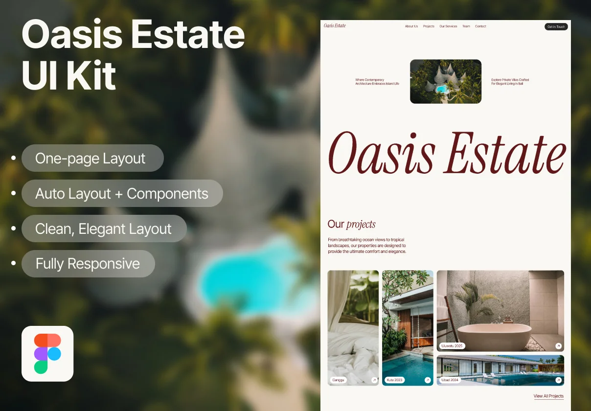Oasis Estate – Clean & Minimal Real Estate UI Kit