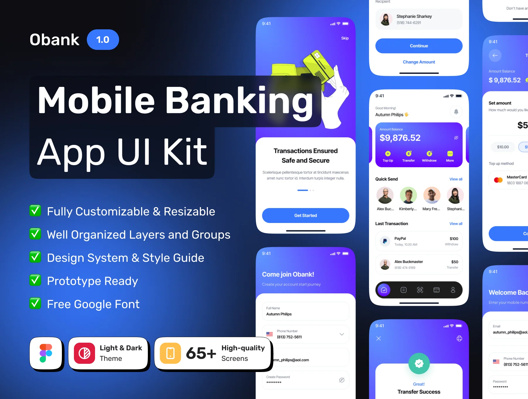 OBANK - Premium Wallet App UI Kit