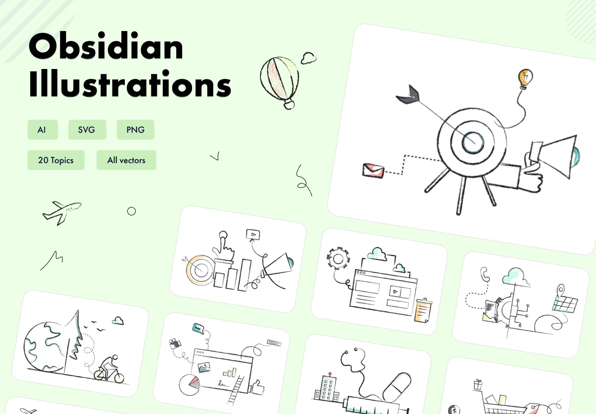 Obsidian illustrations