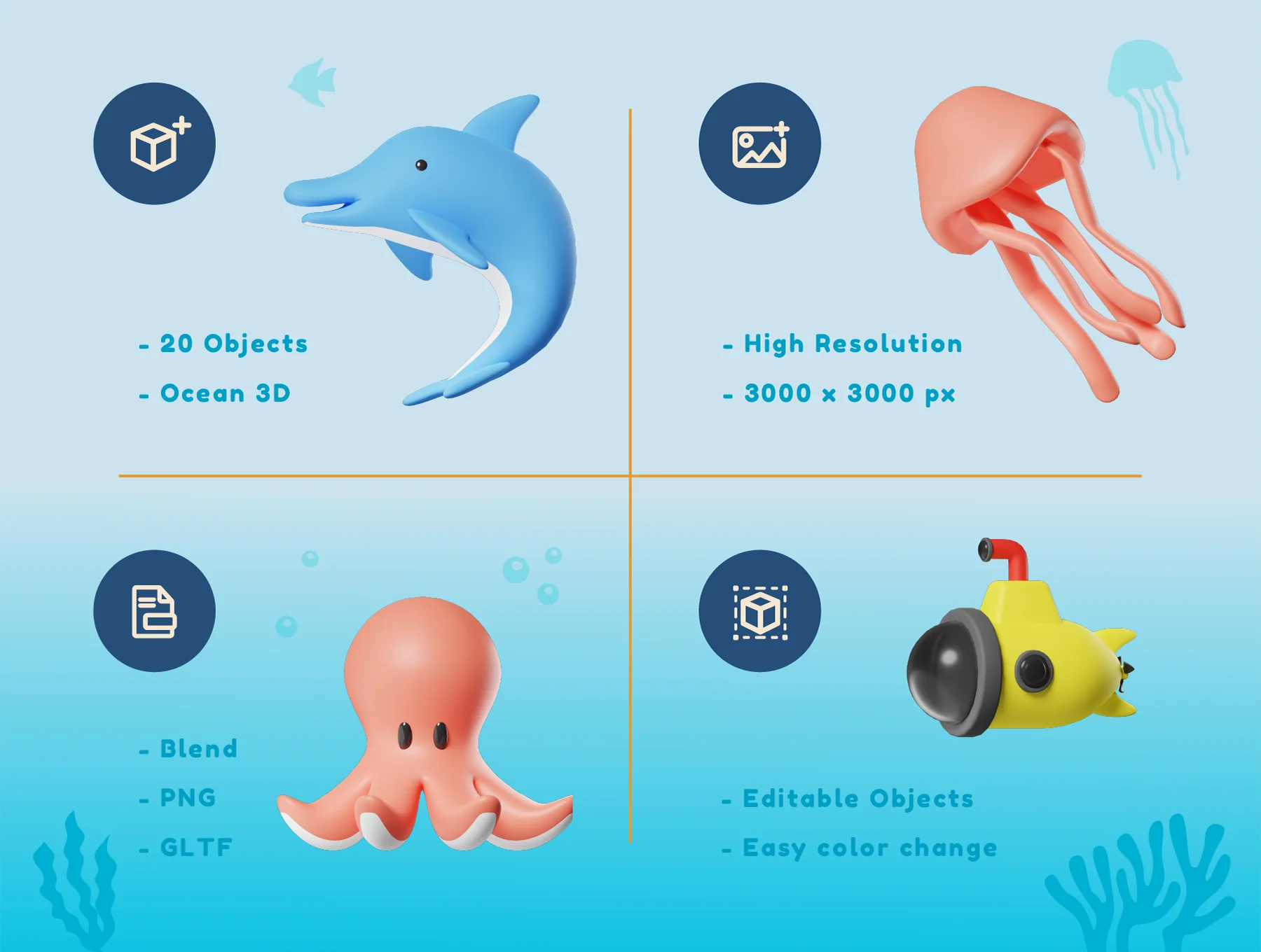 Ocean 3D Object 2