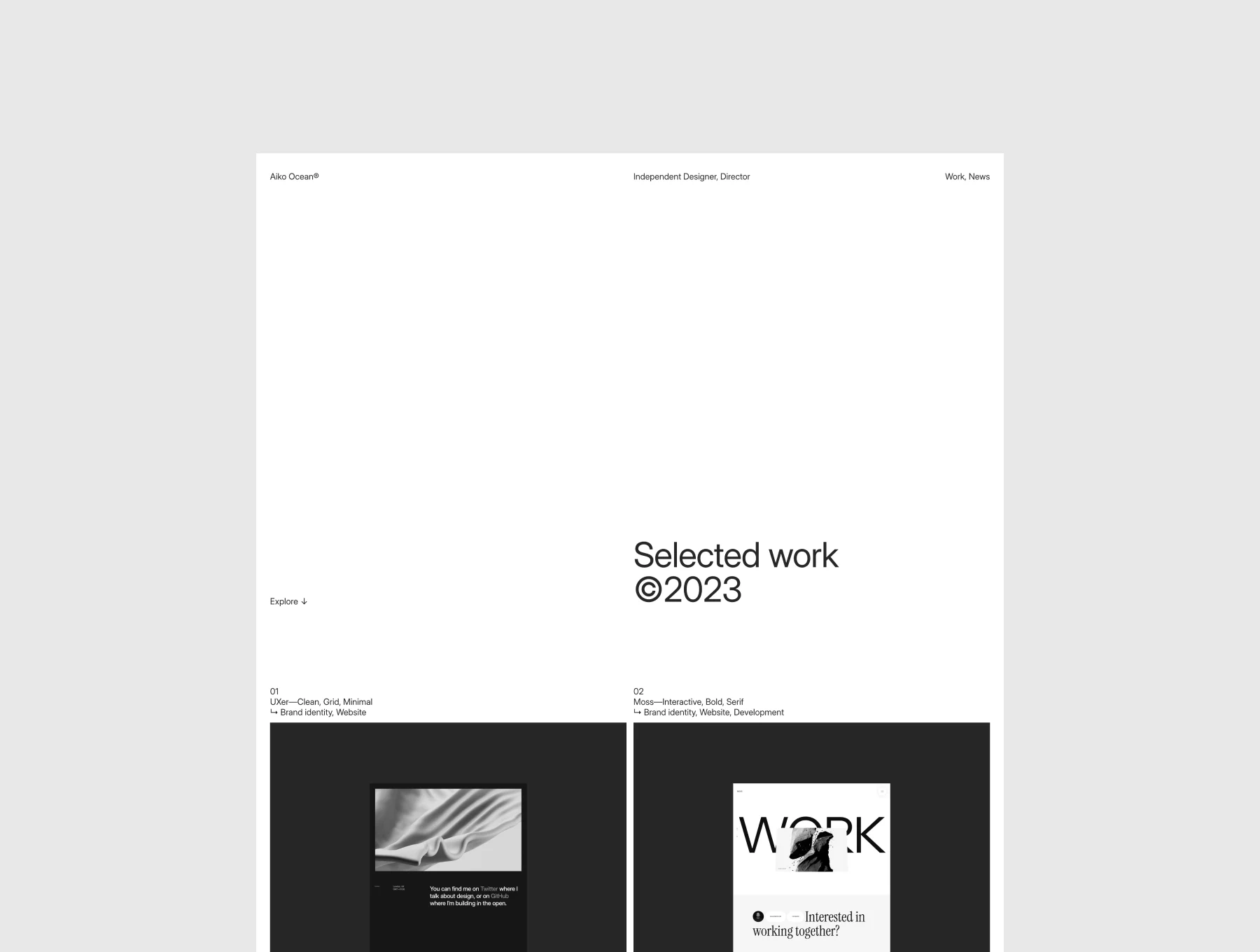 Ocean — Personal Portfolio Framer Template