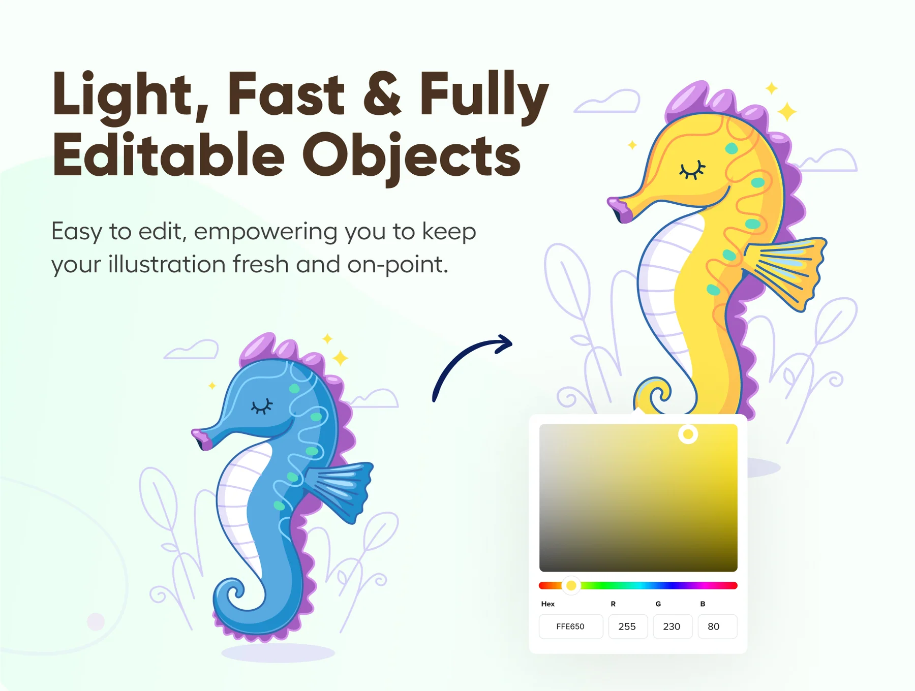 Oceany - Seahorse and Puffer Fish Illustration 4