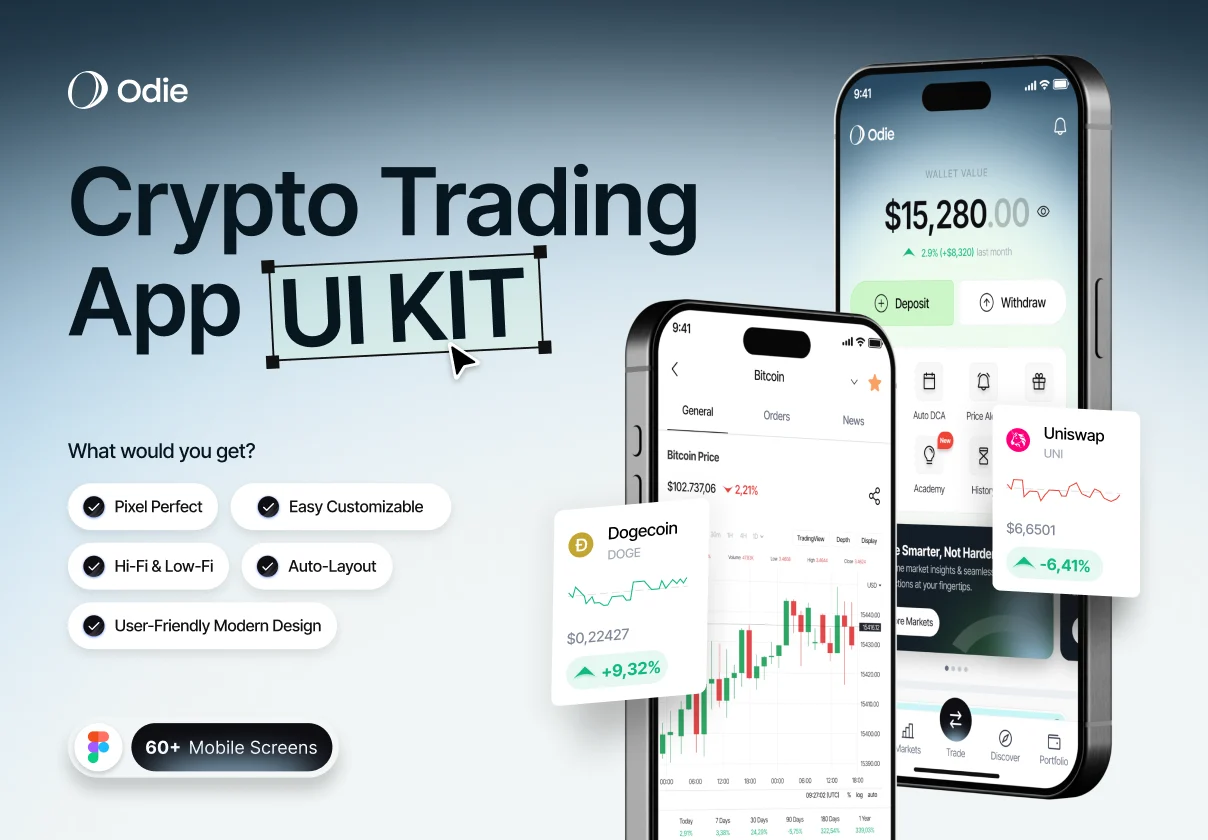 Odie – Premium Crypto Trading App UI Kit