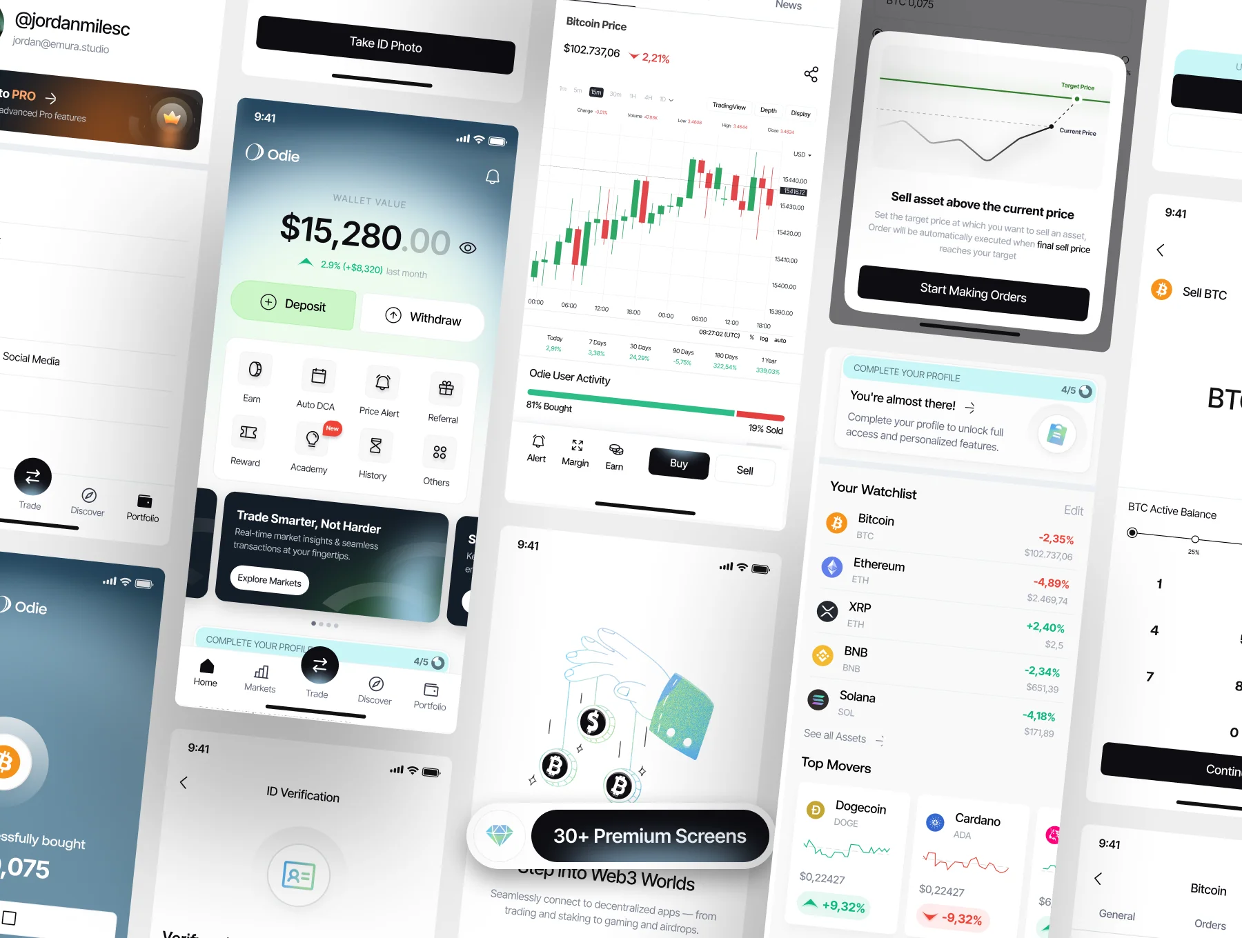 Odie – Premium Crypto Trading App UI Kit 4