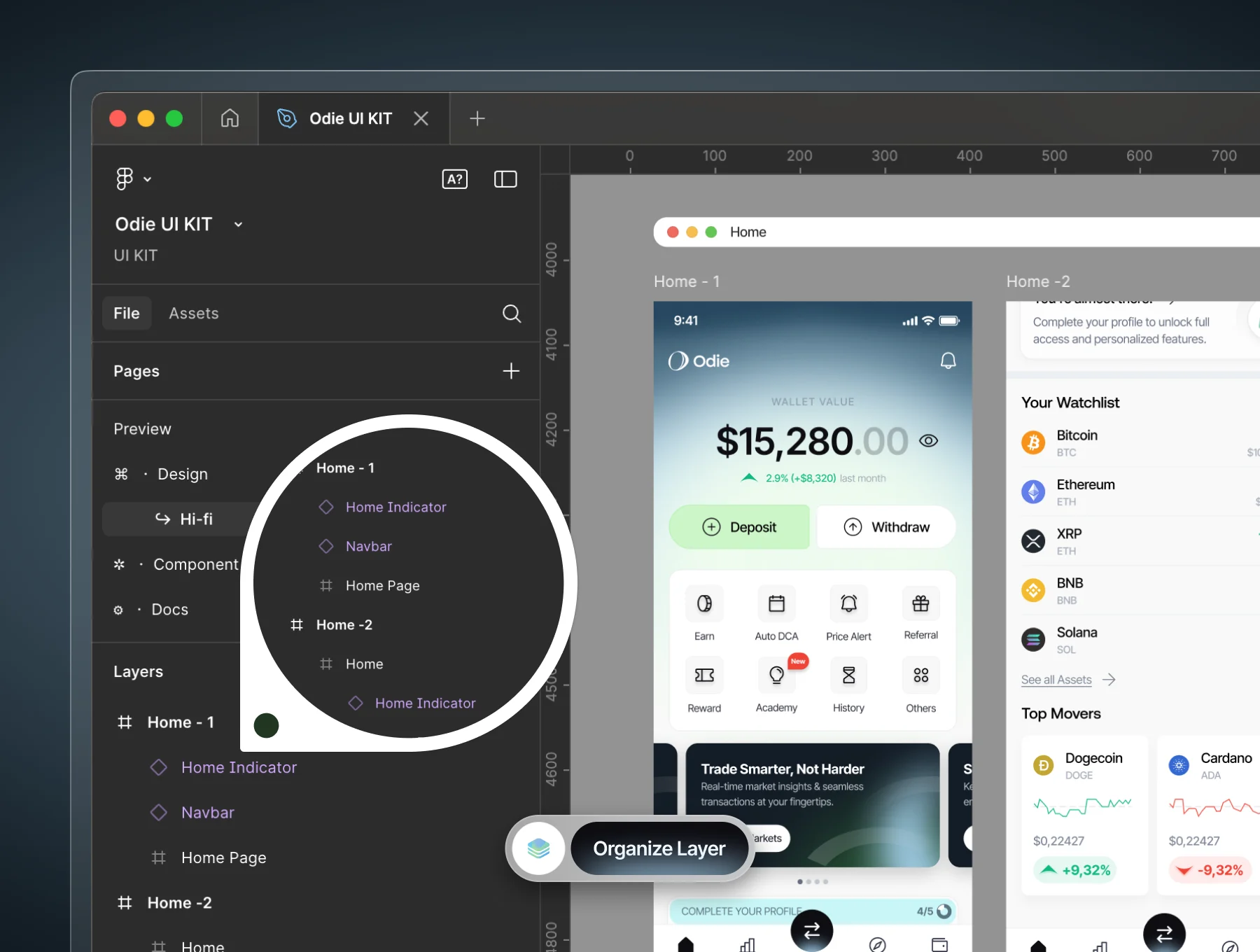 Odie – Premium Crypto Trading App UI Kit 5