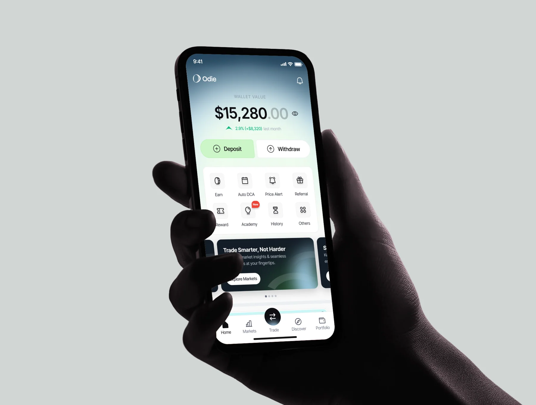 Odie – Premium Crypto Trading App UI Kit 6